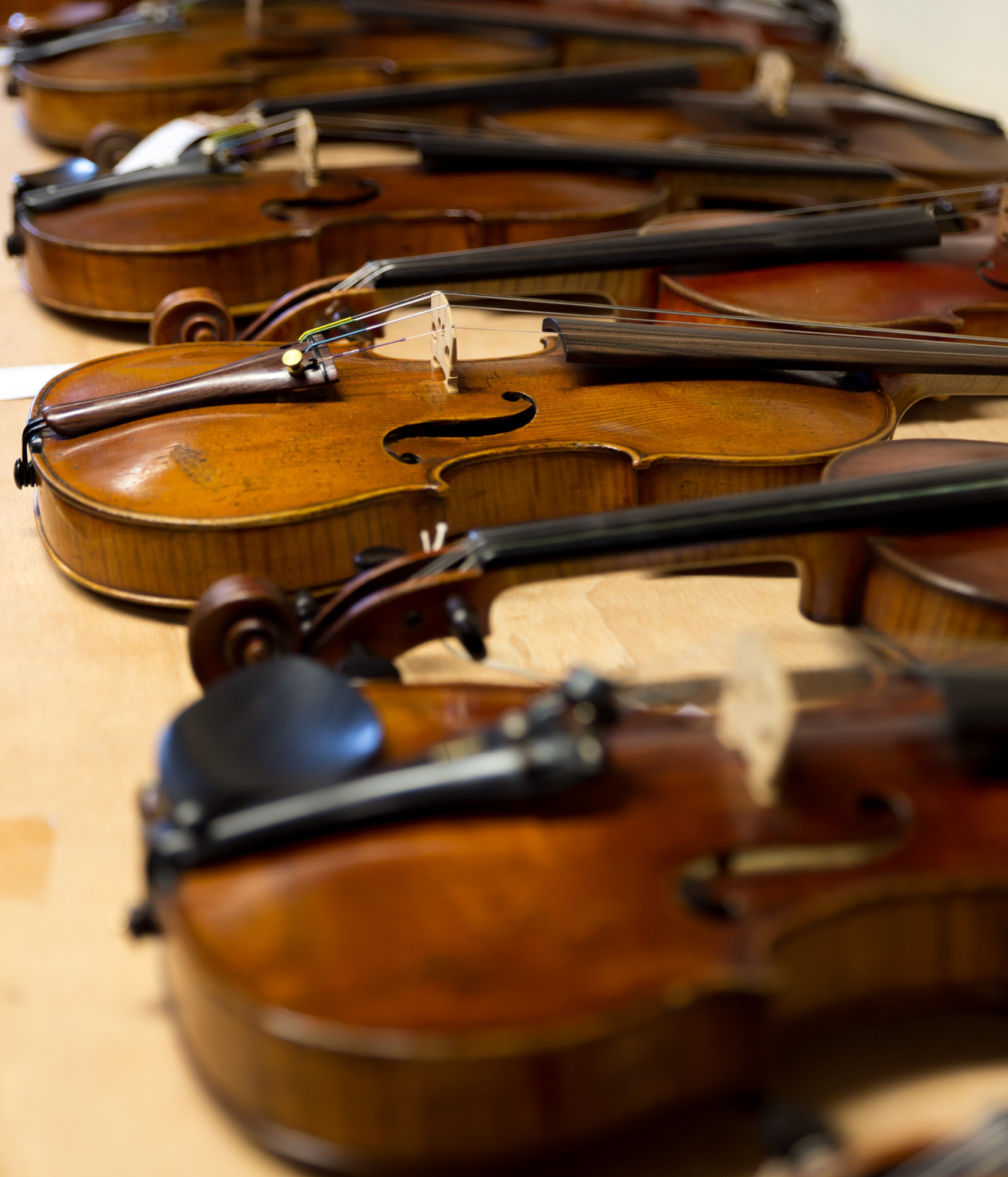 The perfect place to pick up a good quality violin for daily use, a child’s first instrument or a cello to restore, spare fingerboards, chin rests, pegs and tools.