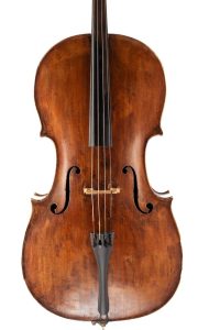 A cello catalogued for a no reserve violin auction at Amati