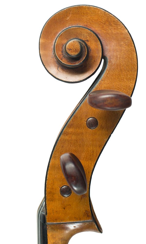 Cello, Workshop of Charles Louis Buthod, Mirecourt, 1890, scroll
