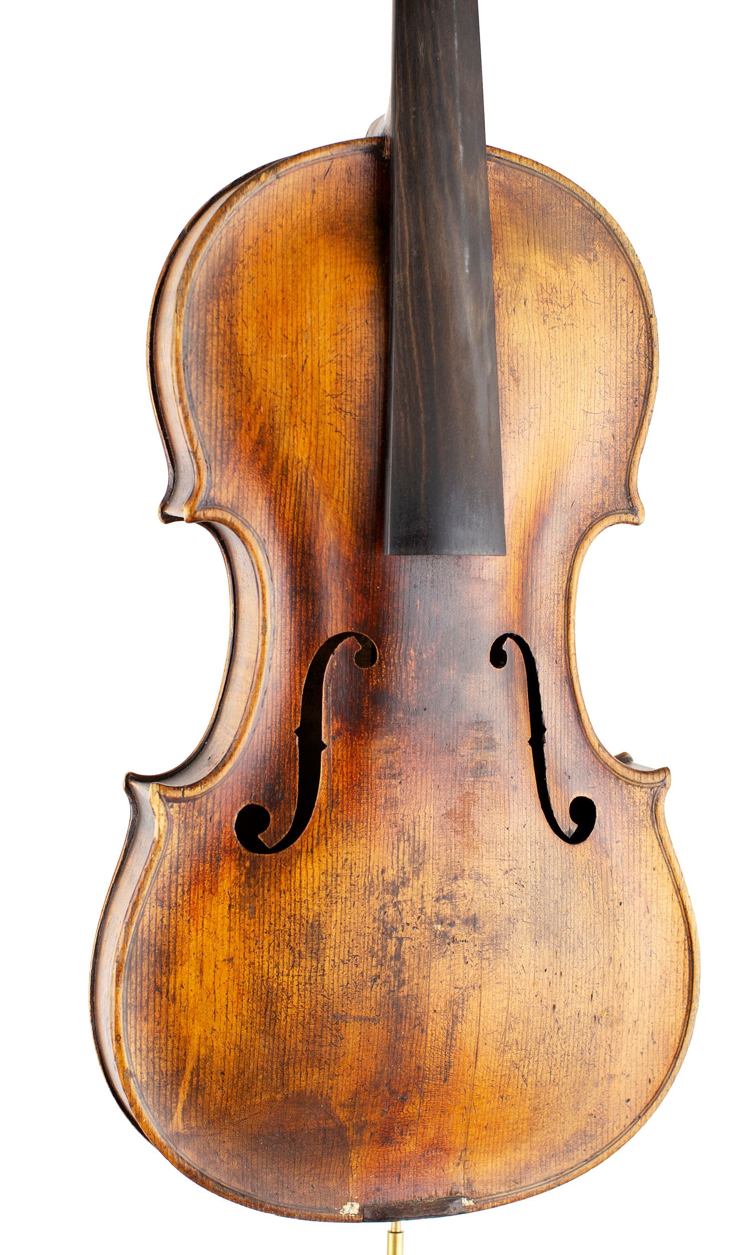 Violin, Workshop of Caussin, circa 1890 — angled view, 20°
