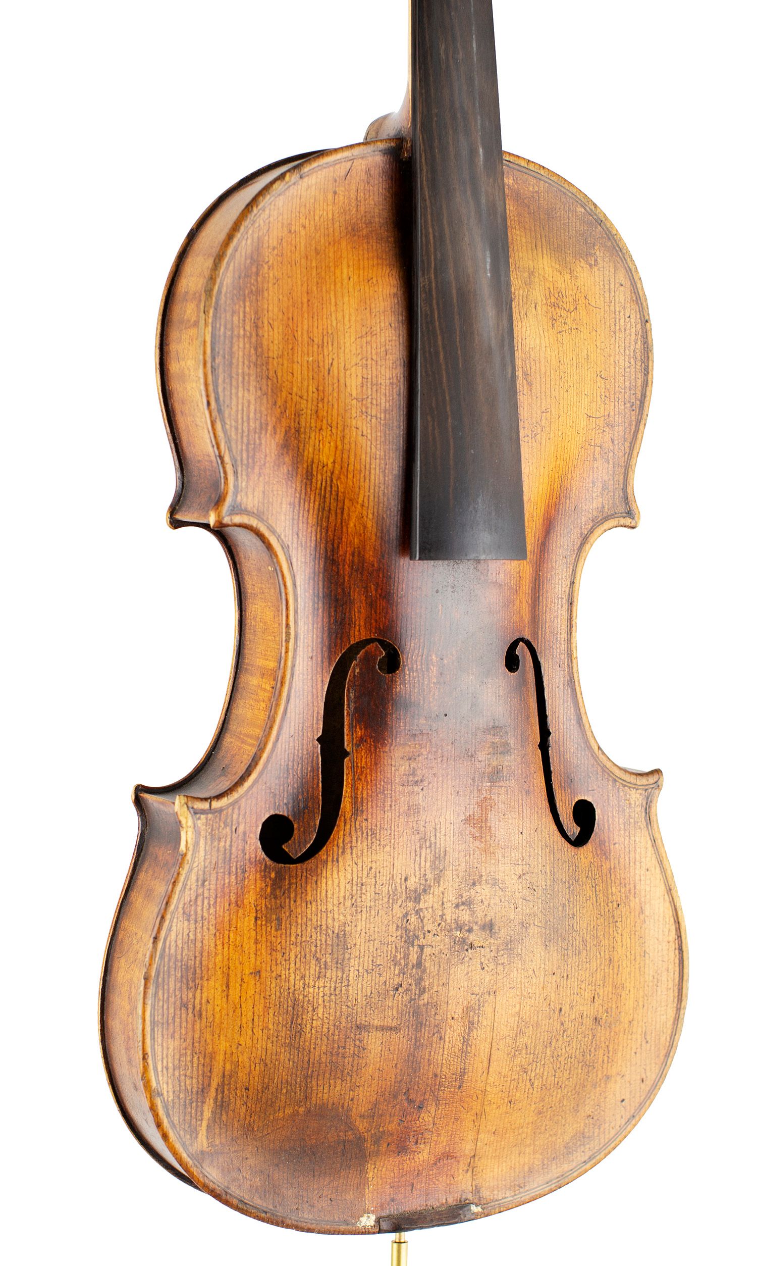 Violin, Workshop of Caussin, circa 1890 — angled view, 30°