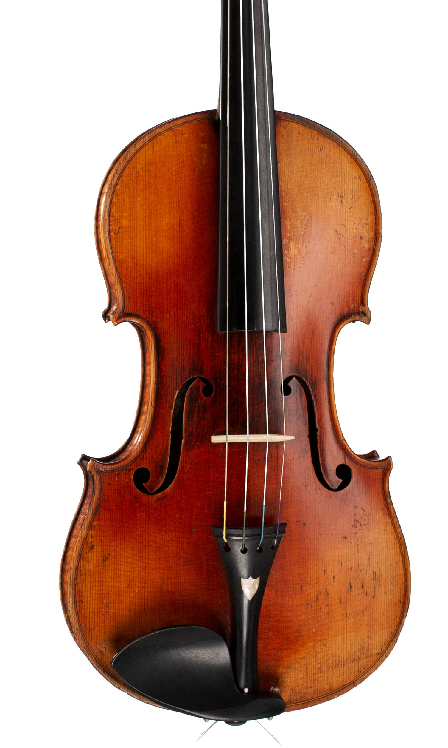 A violin by Joseph Philippe Grandjon, Mirecourt, circa 1860 — angled view, 10°