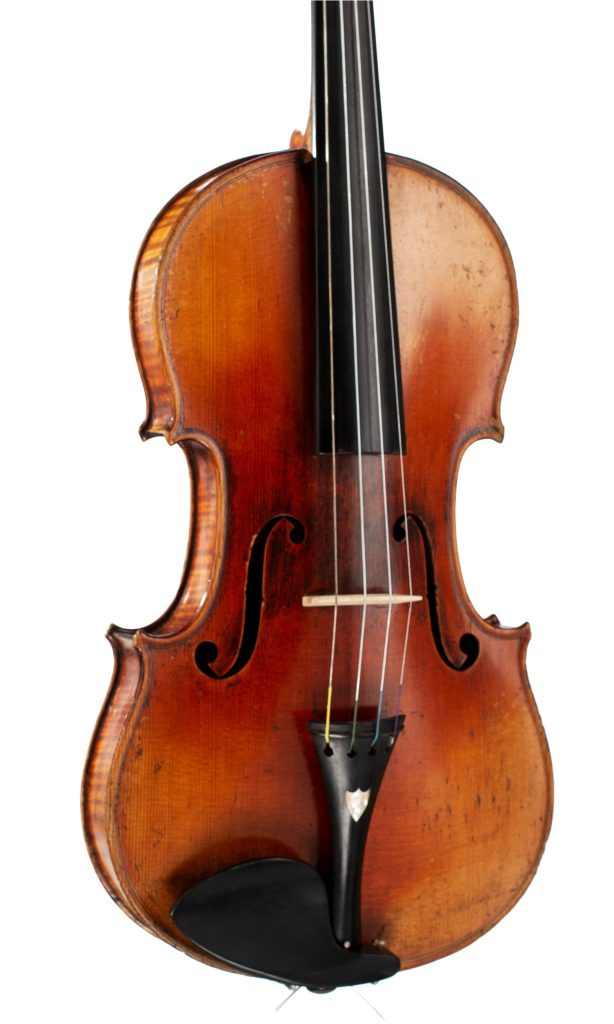 A violin by Joseph Philippe Grandjon, Mirecourt, circa 1860 — angled view, 20°