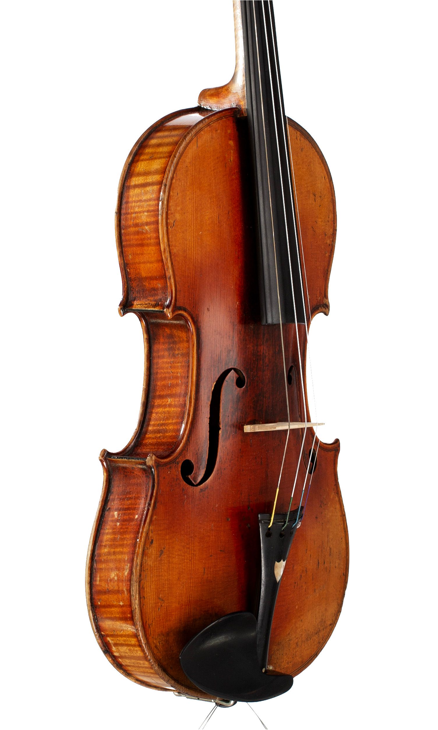 A violin by Joseph Philippe Grandjon, Mirecourt, circa 1860 — angled view, 50°