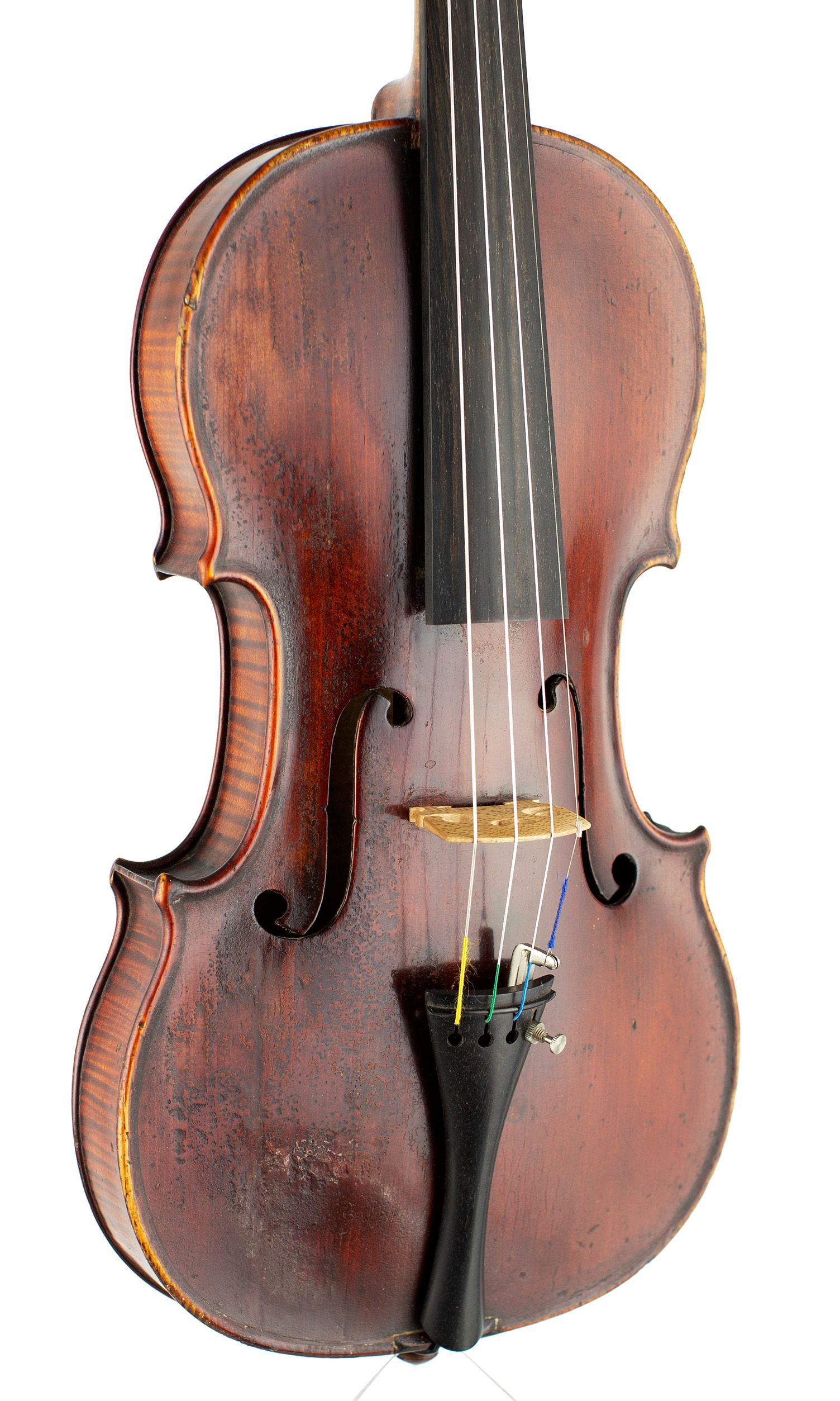 Violin by D. Nicolas Aine, Mirecourt, circa 1830 — angled view, 30°