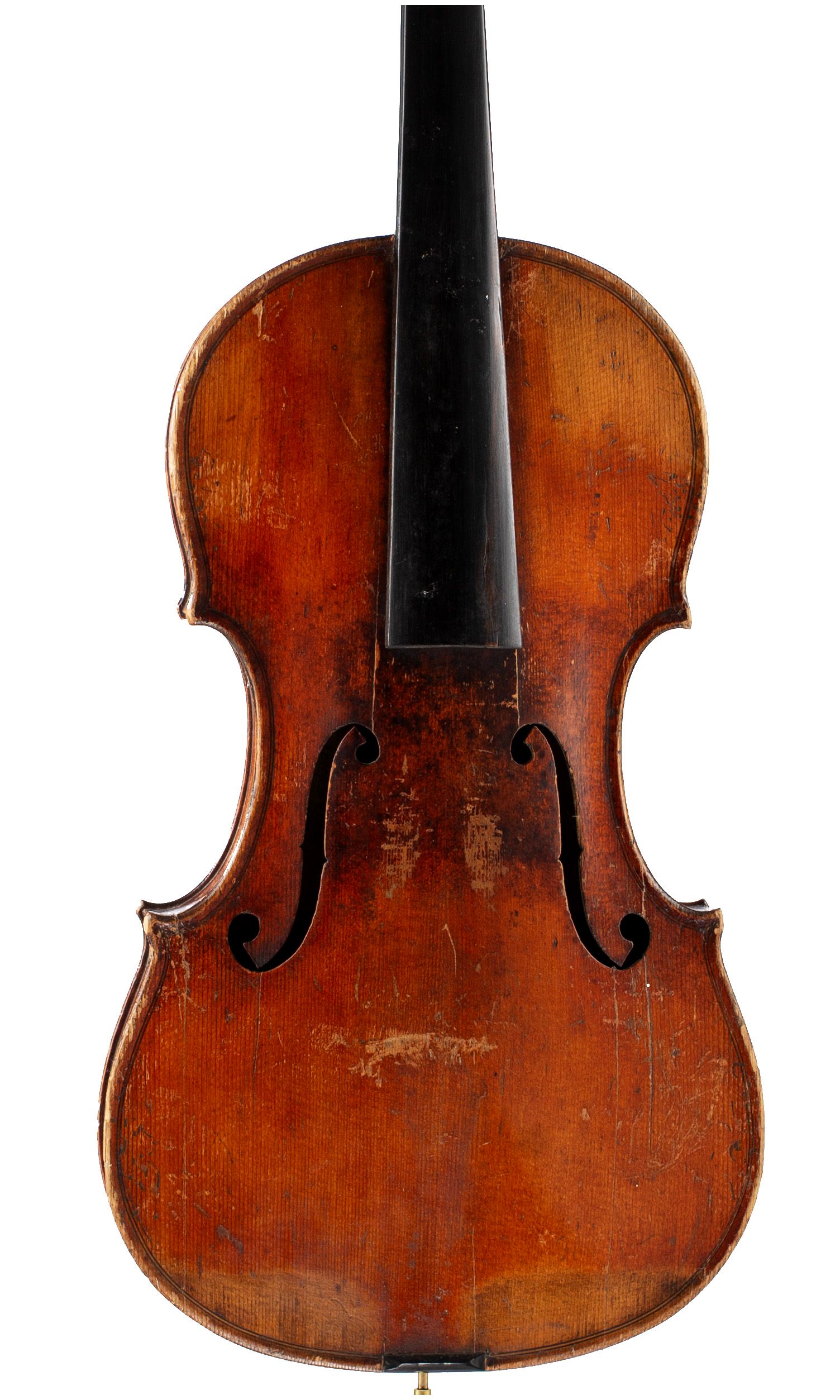 Violin, Circle of J. J. Grandjon, Mirecourt, circa 1880 — angled view, 10°
