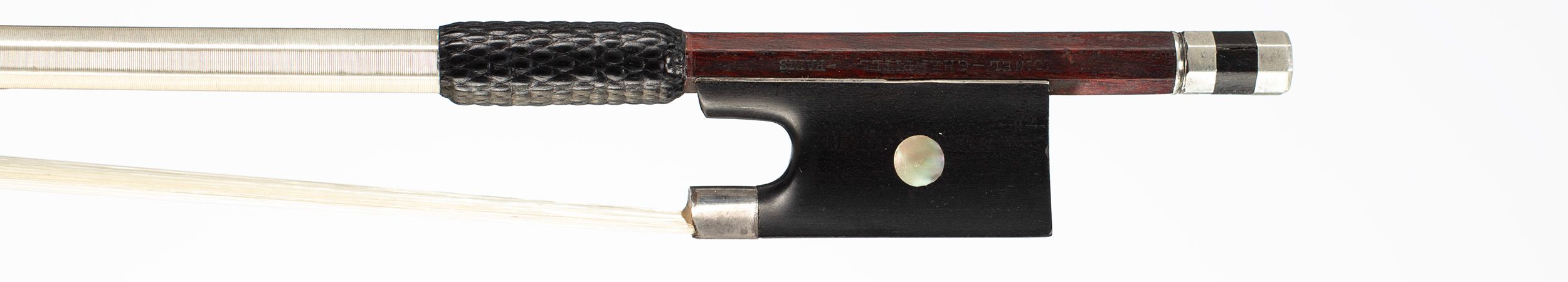 A silver-mounted violin bow by Eugène Cuniot, circa 1900, Paris — frog
