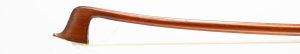 A nickel-mounted violin bow by Jérôme Thibouville-Lamy, Mirecourt, circa 1910 — head and frog