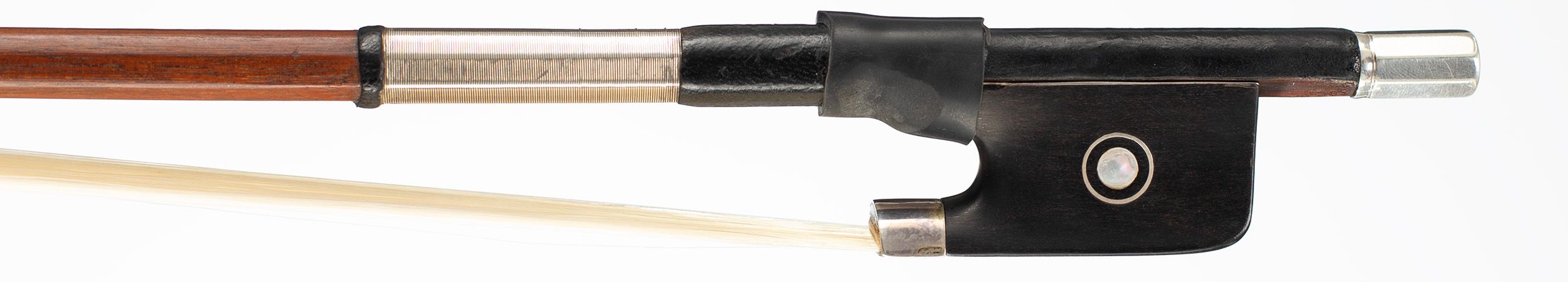 A silver-mounted cello bow by Vigneron Pére, circa 1900 — frog