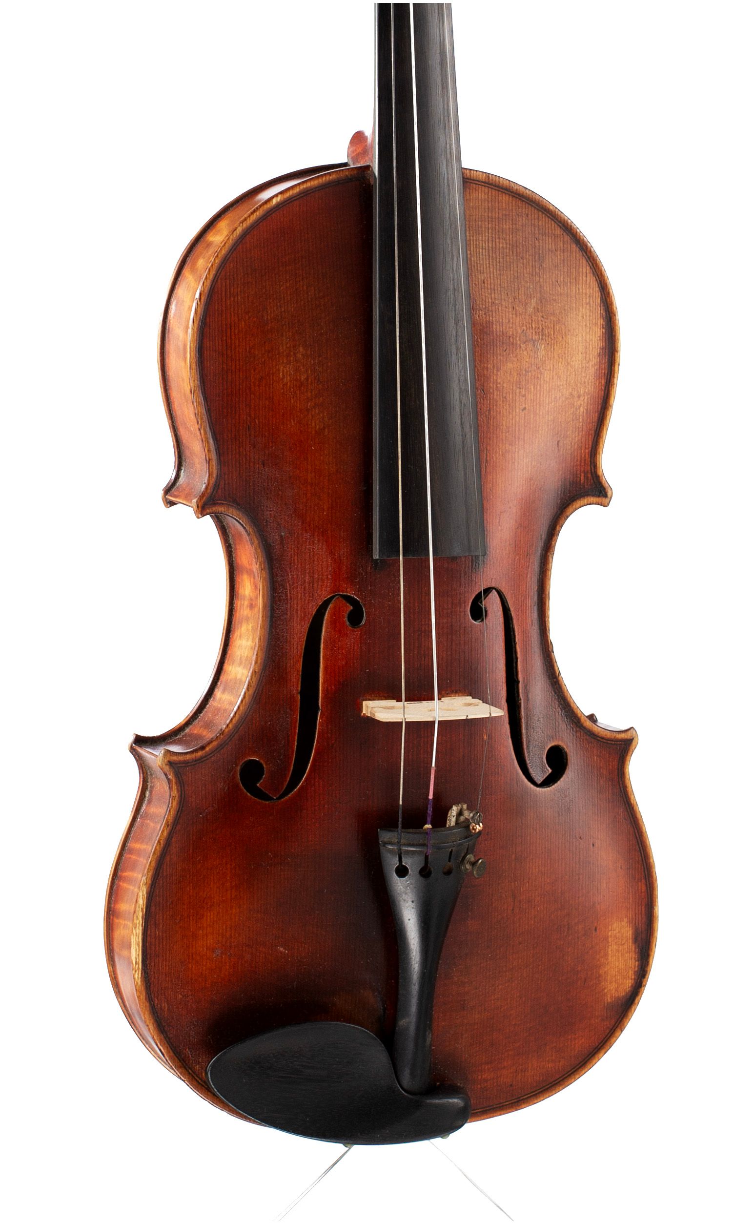 Violin by George Wulme-Hudson, London, 1915 — angled view, 20°