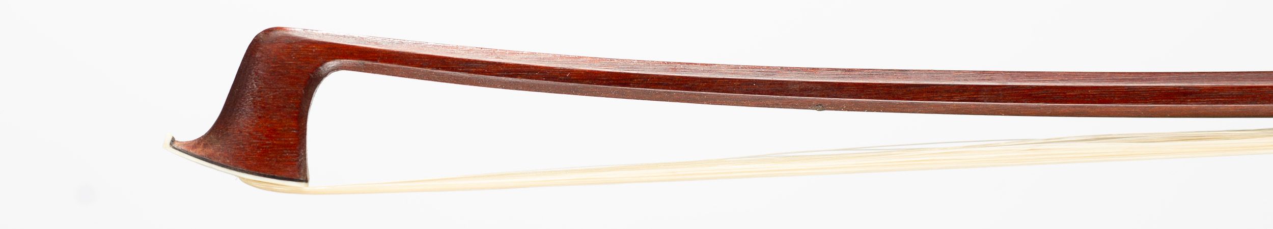 A silver-mounted violin bow by J. Byrom — head