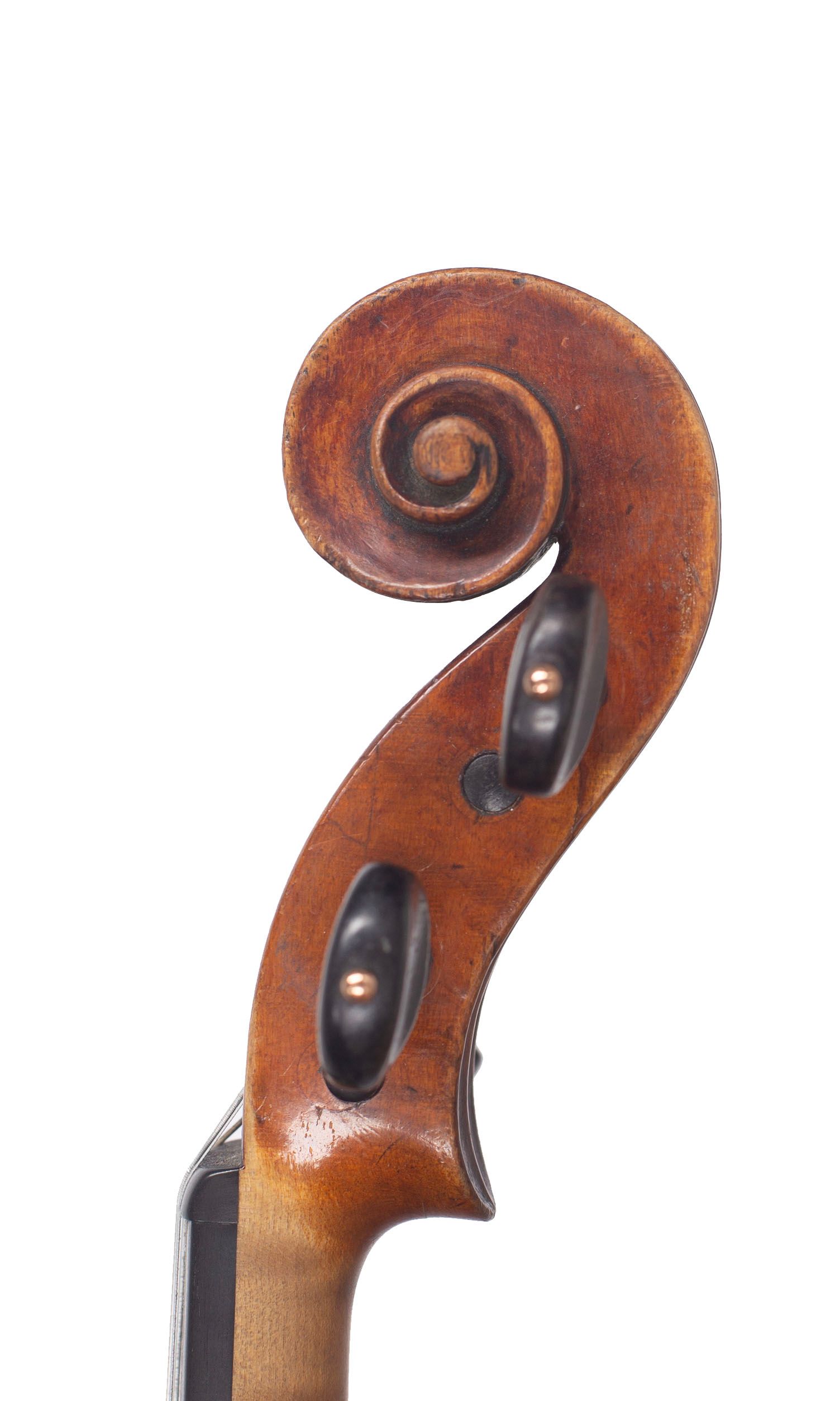 Violin by Jacob Fendt, London, circa 1830 — scroll