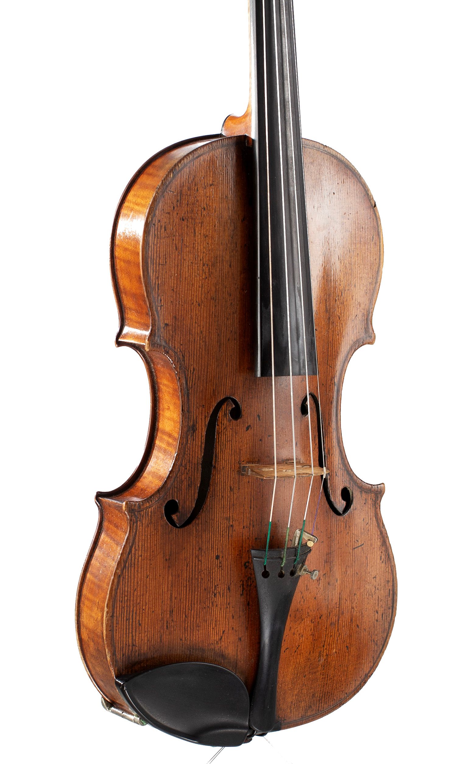 Violin by Jacob Fendt, London, circa 1830 — angled view, 30°