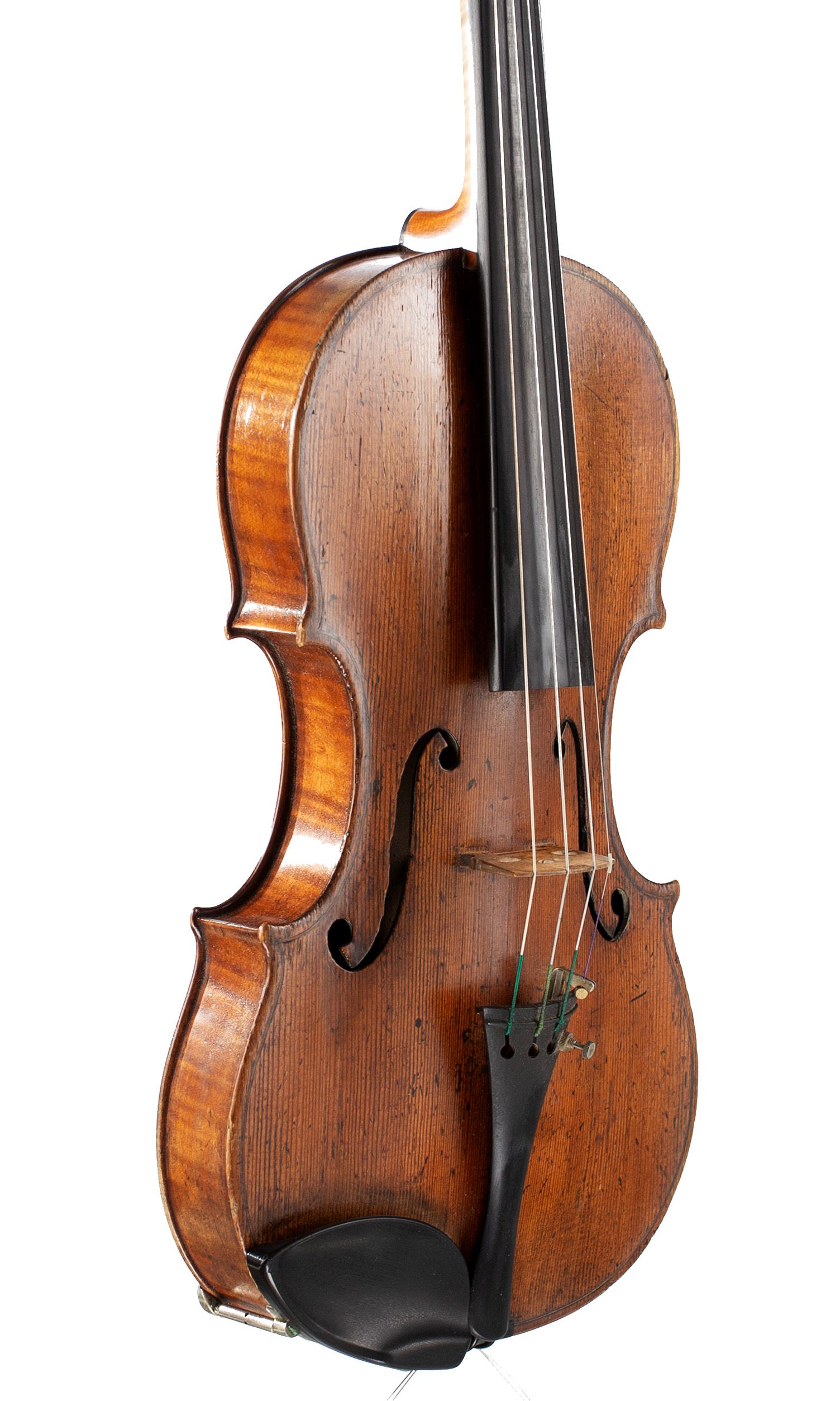 Violin by Jacob Fendt, London, circa 1830 — angled view, 40°