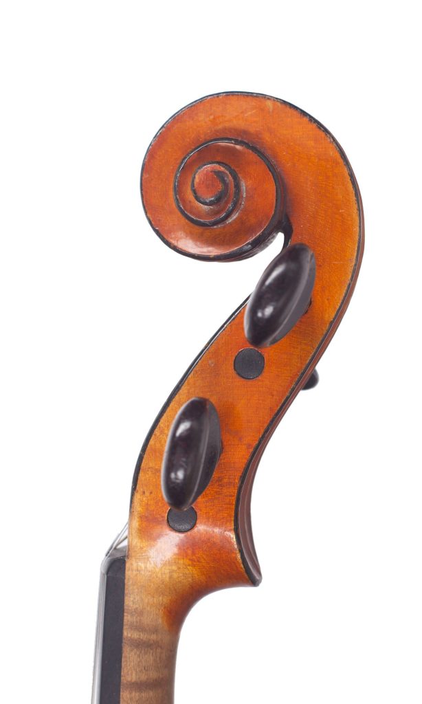 Violin, Workshop of Jérôme Thibouville-Lamy, France, circa 1900 — scroll