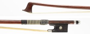 A silver-mounted violin bow by F. N. Voirin, Paris, circa 1870 Over 100 years old — head and frog