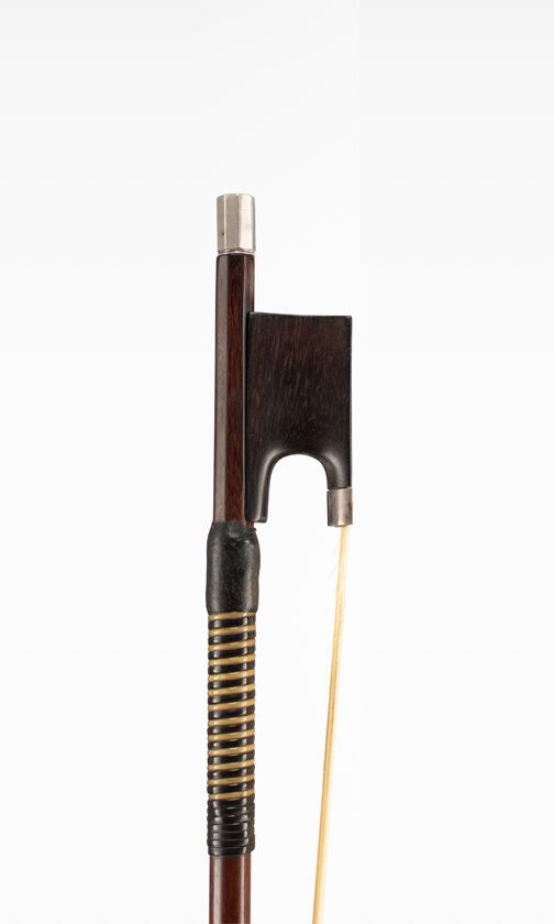 A silver-mounted cello bow by John Dodd, London, circa 1820 — frog detail