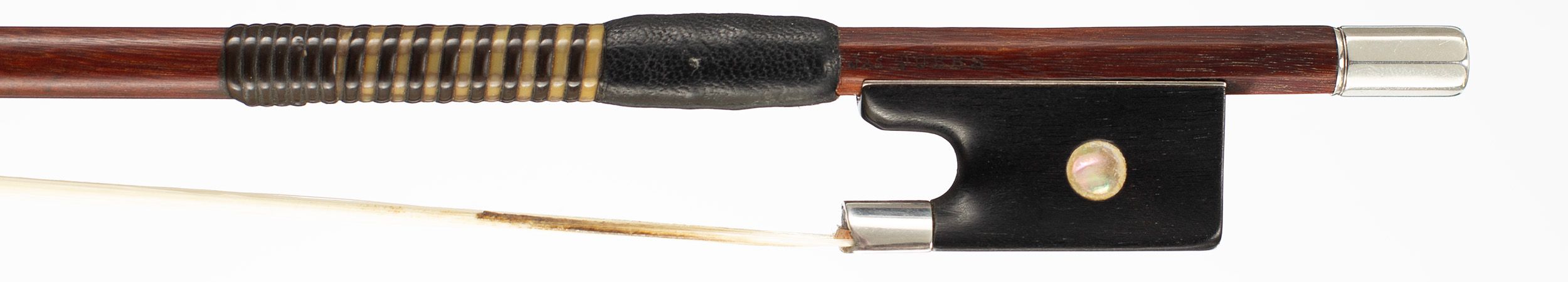 A silver-mounted violin bow by James Tubbs, London, circa 1880 — frog