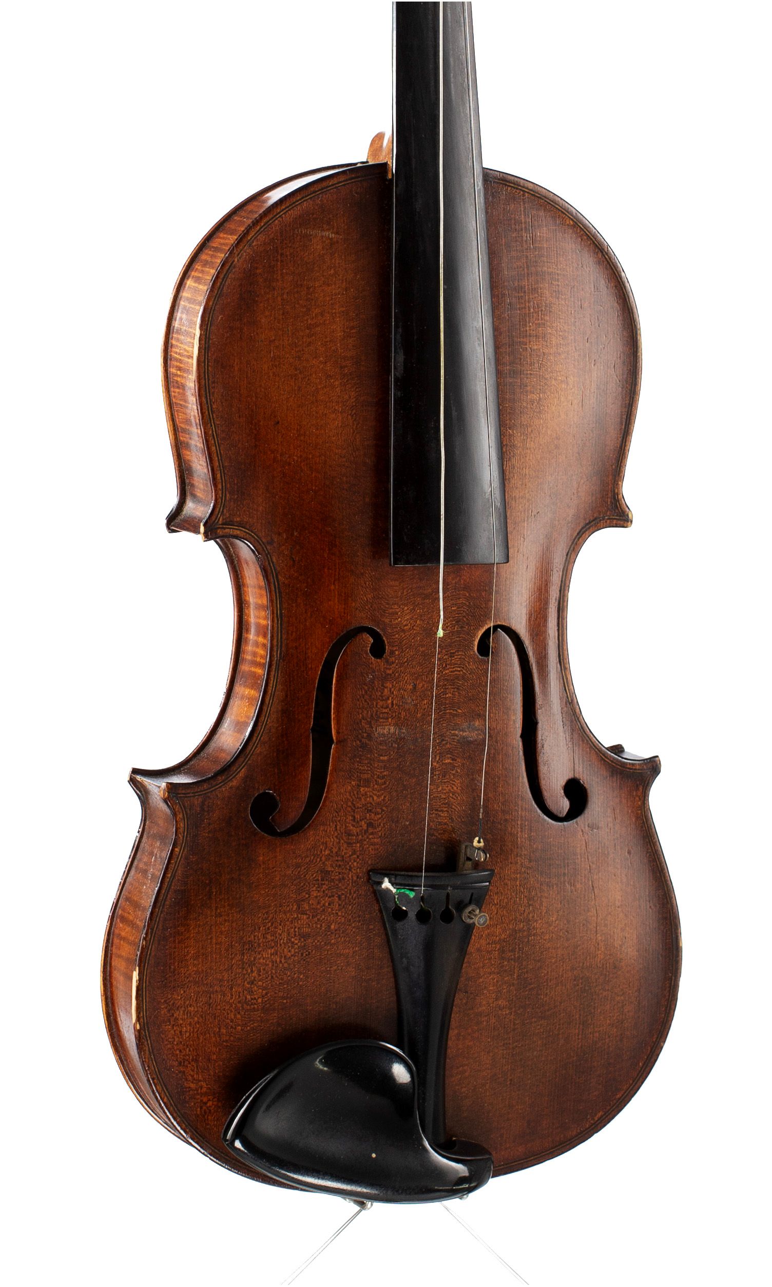 Violin by G. Powell, Bridlington, 1924 — angled view, 20°