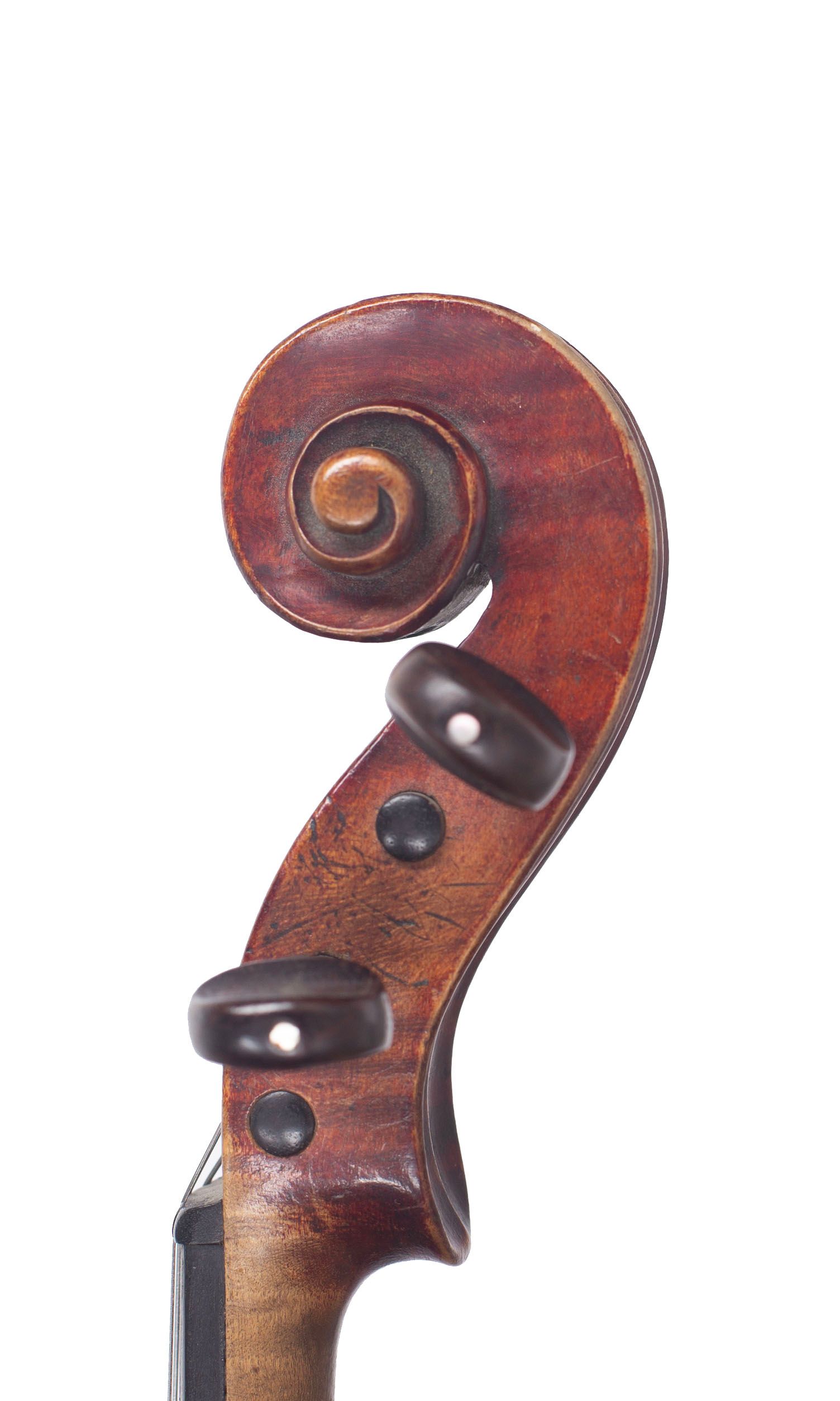 Violin, Workshop of Alfred Moritz, Germany, circa 1890 — scroll