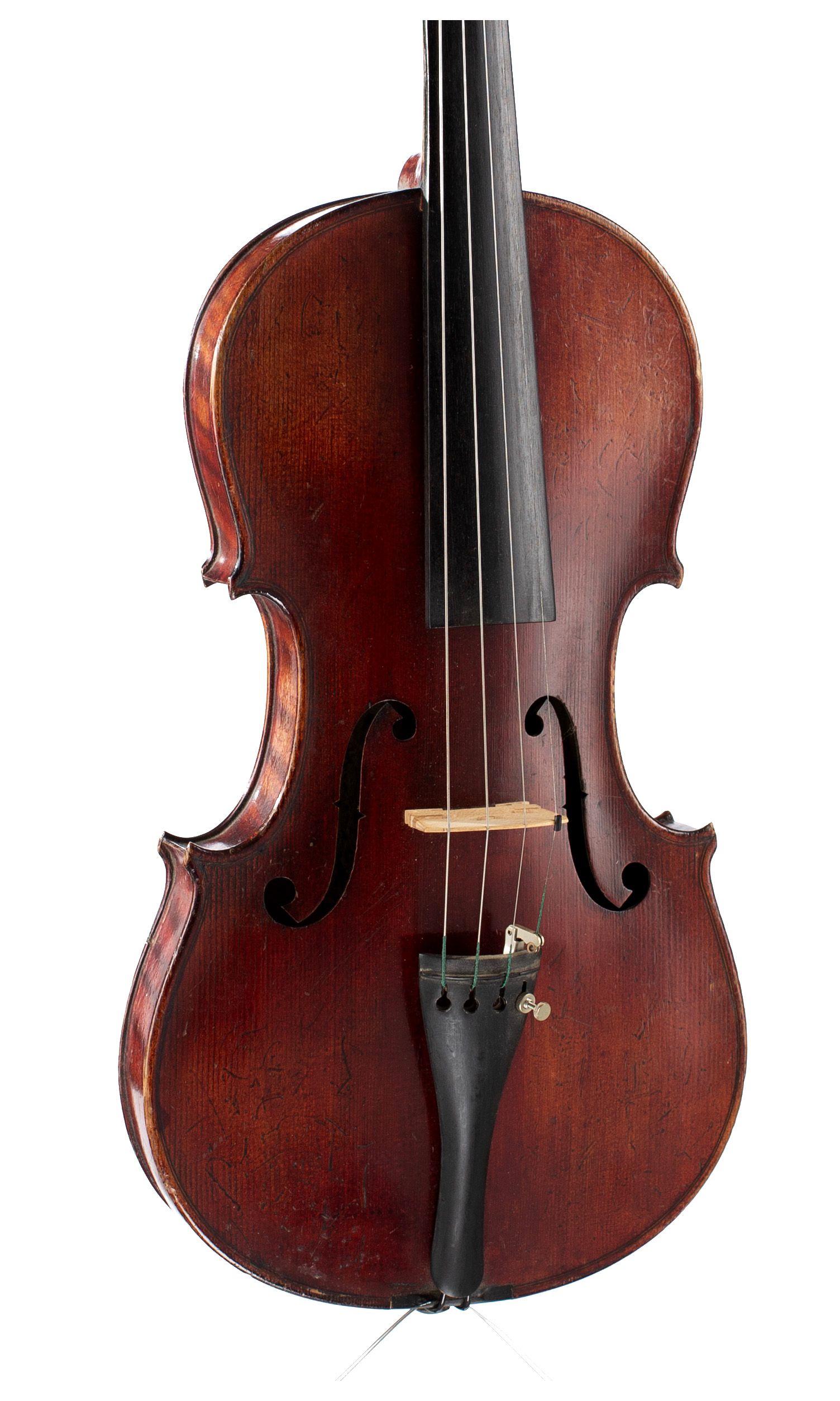 Violin, Workshop of Alfred Moritz, Germany, circa 1890 — angled view, 20°