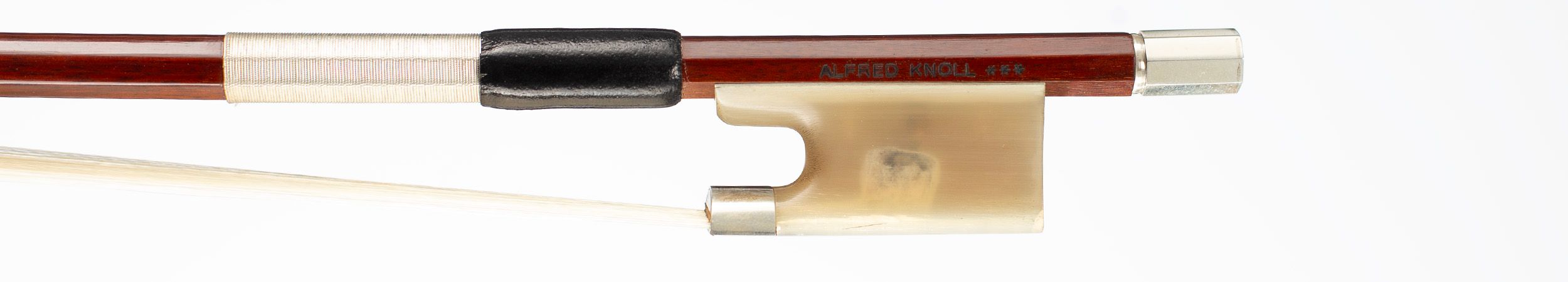 A silver-mounted violin bow by Alfred Knoll — frog