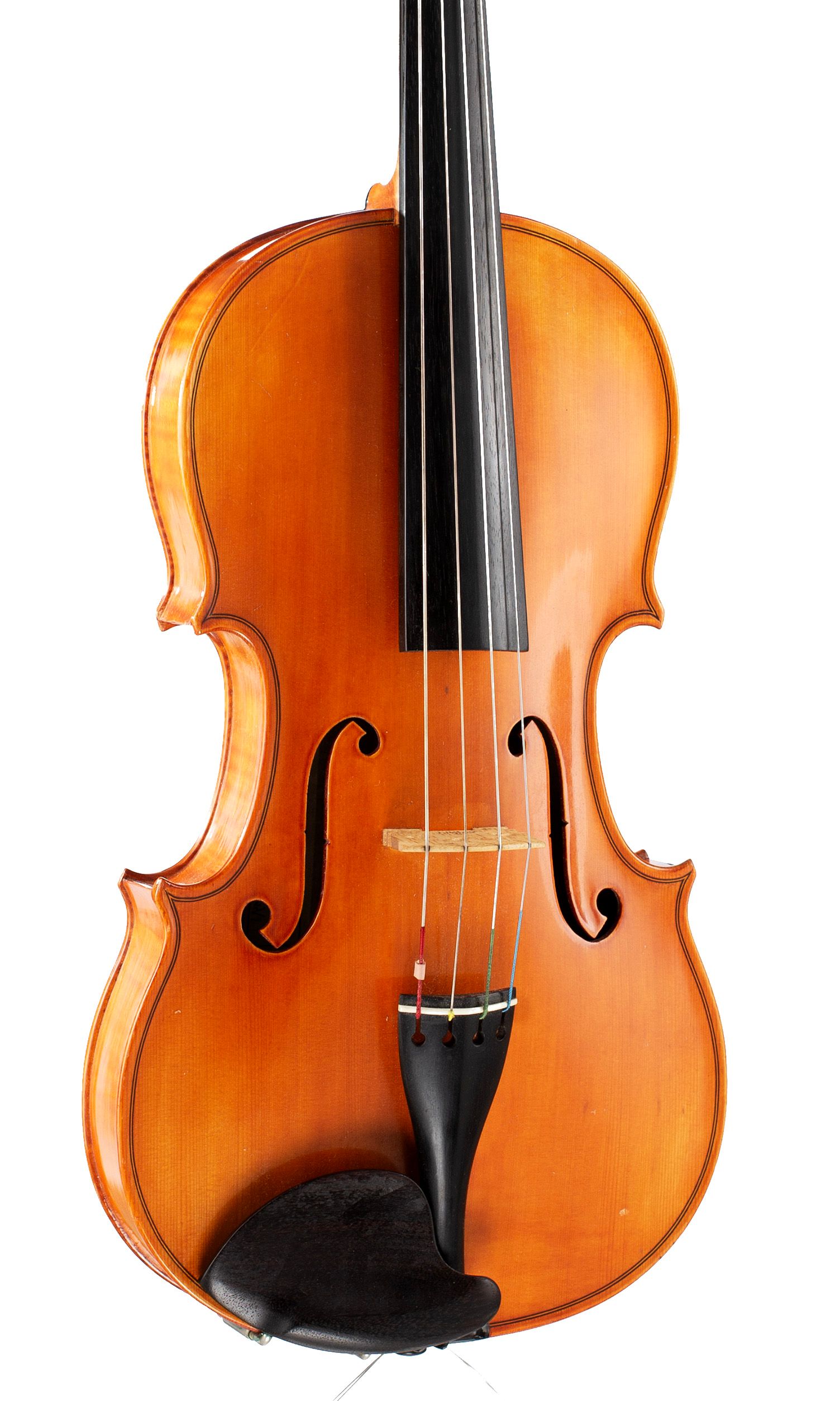 Viola, Workshop of C. A. Gotz, Germany, 1980 — angled view, 20°