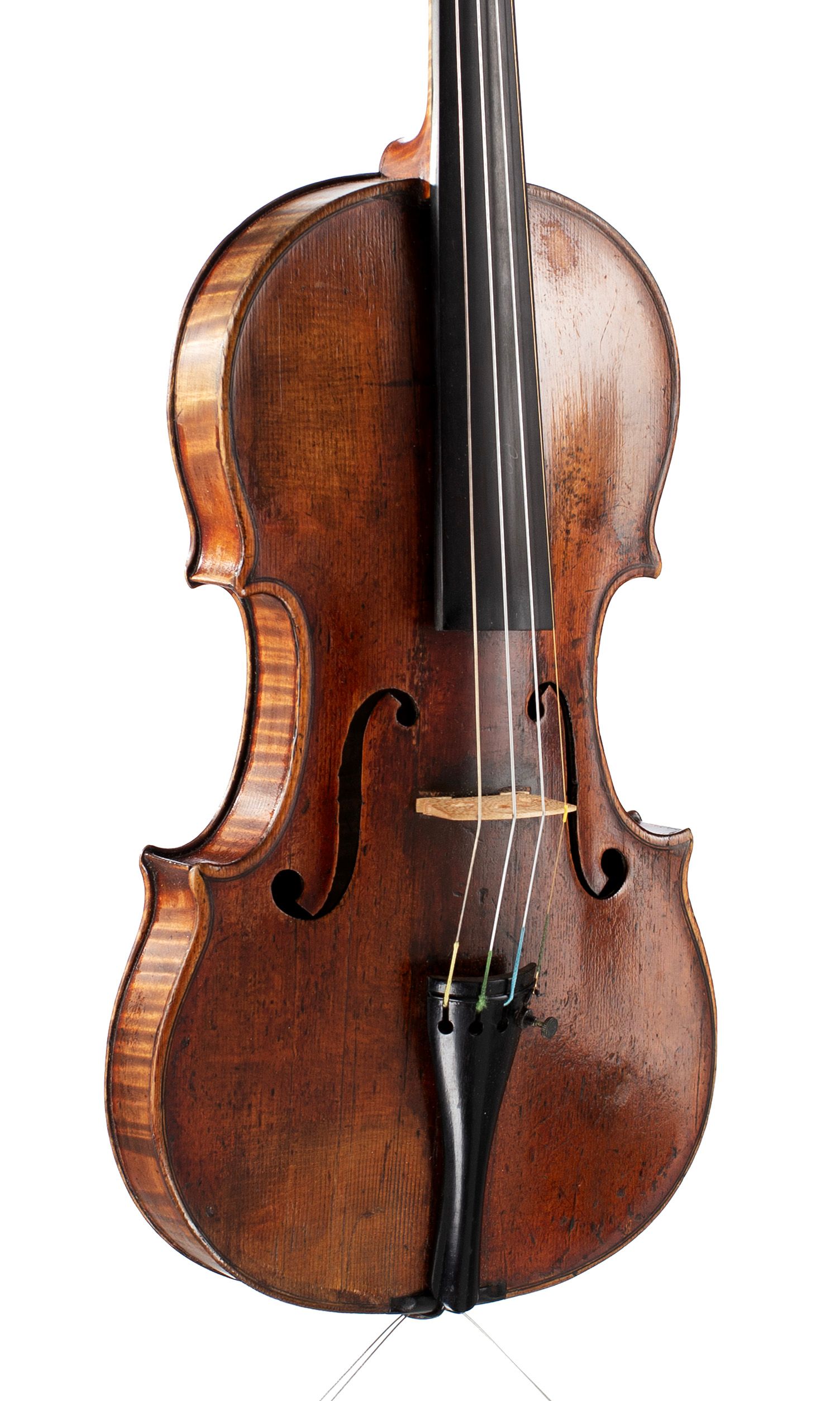 Violin by Auguste Sébastien Philippe Bernardel, Paris, circa 1830 — angled view, 30°