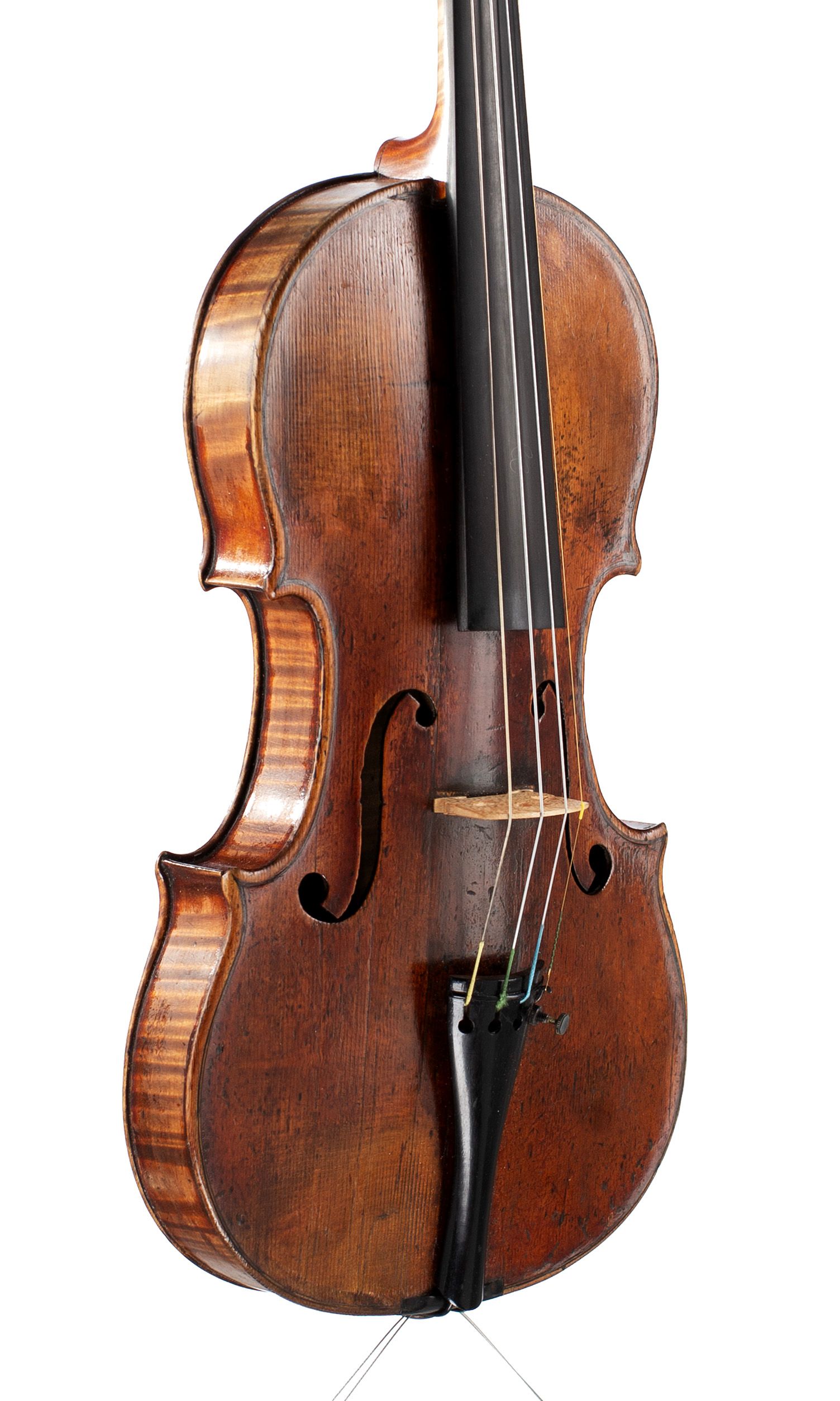 Violin by Auguste Sébastien Philippe Bernardel, Paris, circa 1830 — angled view, 40°