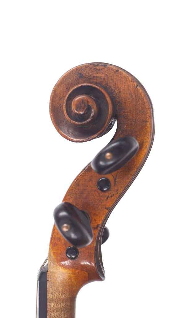Violin by Richard Duke, London, circa 1760 — scroll