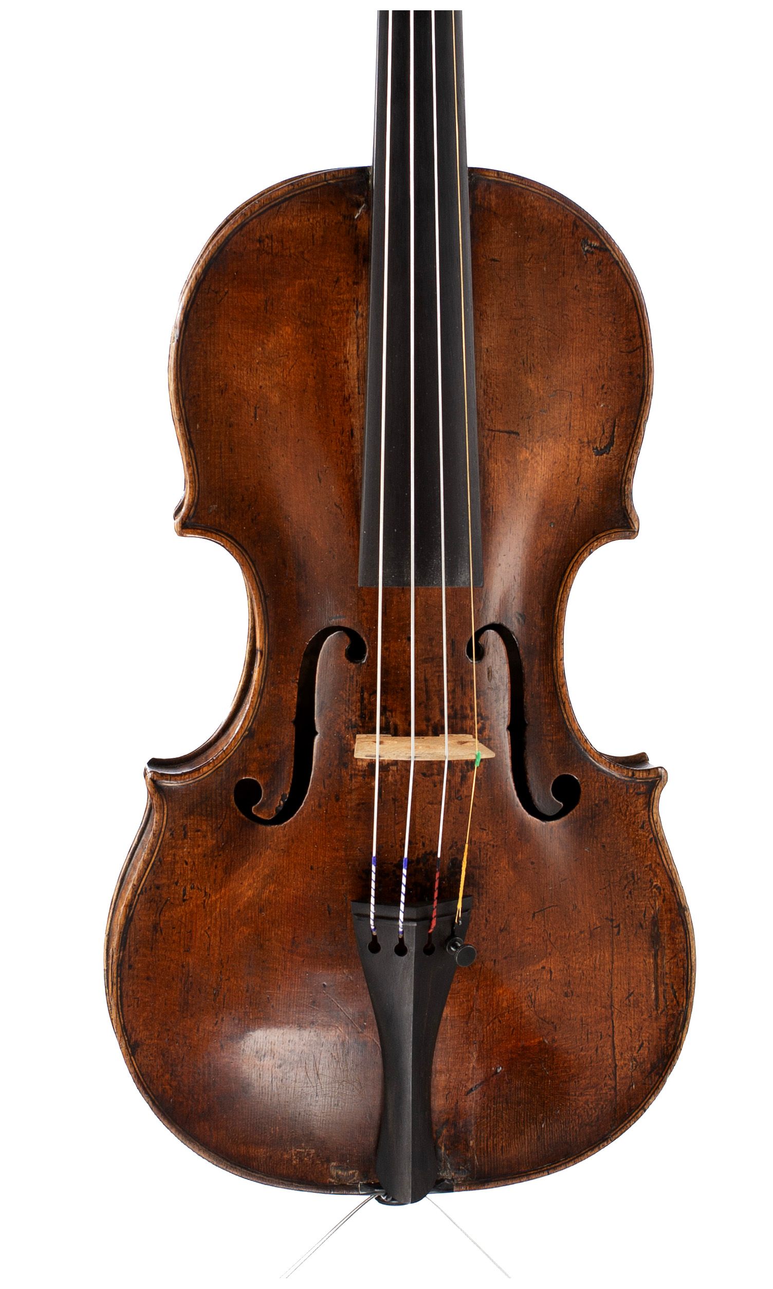 Violin by Richard Duke, London, circa 1760 — angled view, 10°