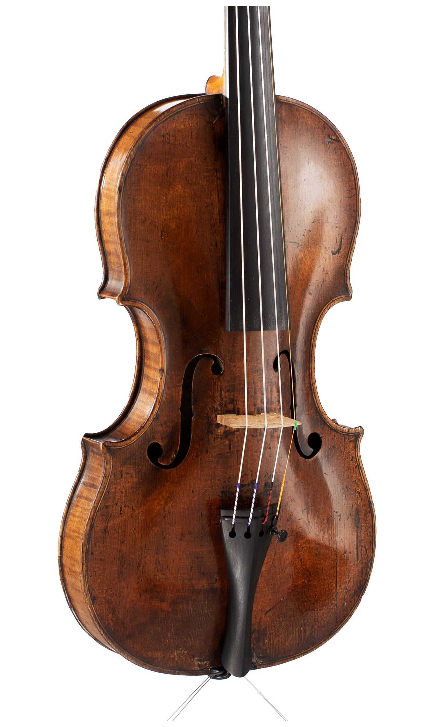 Violin by Richard Duke, London, circa 1760 — angled view, 30°