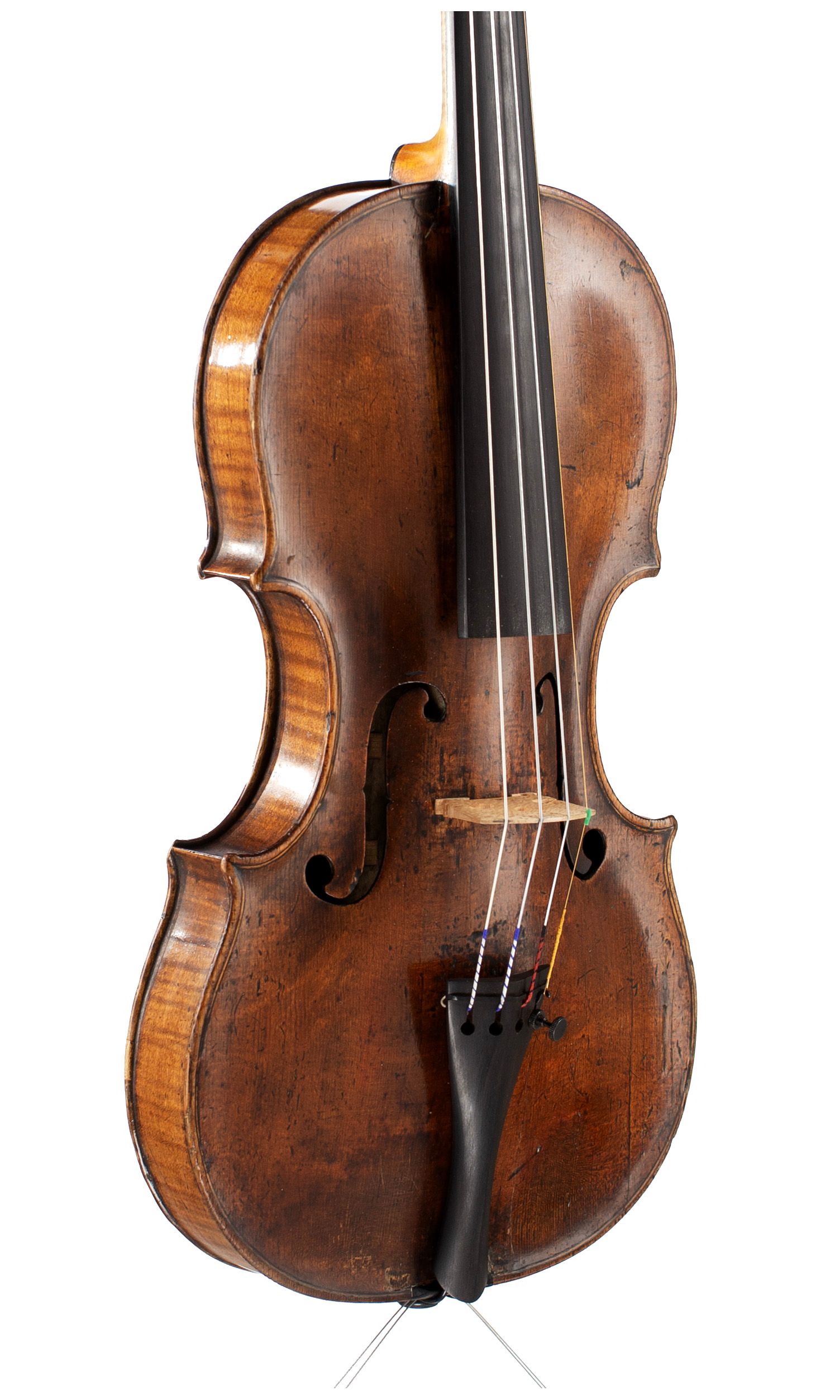 Violin by Richard Duke, London, circa 1760 — angled view, 40°