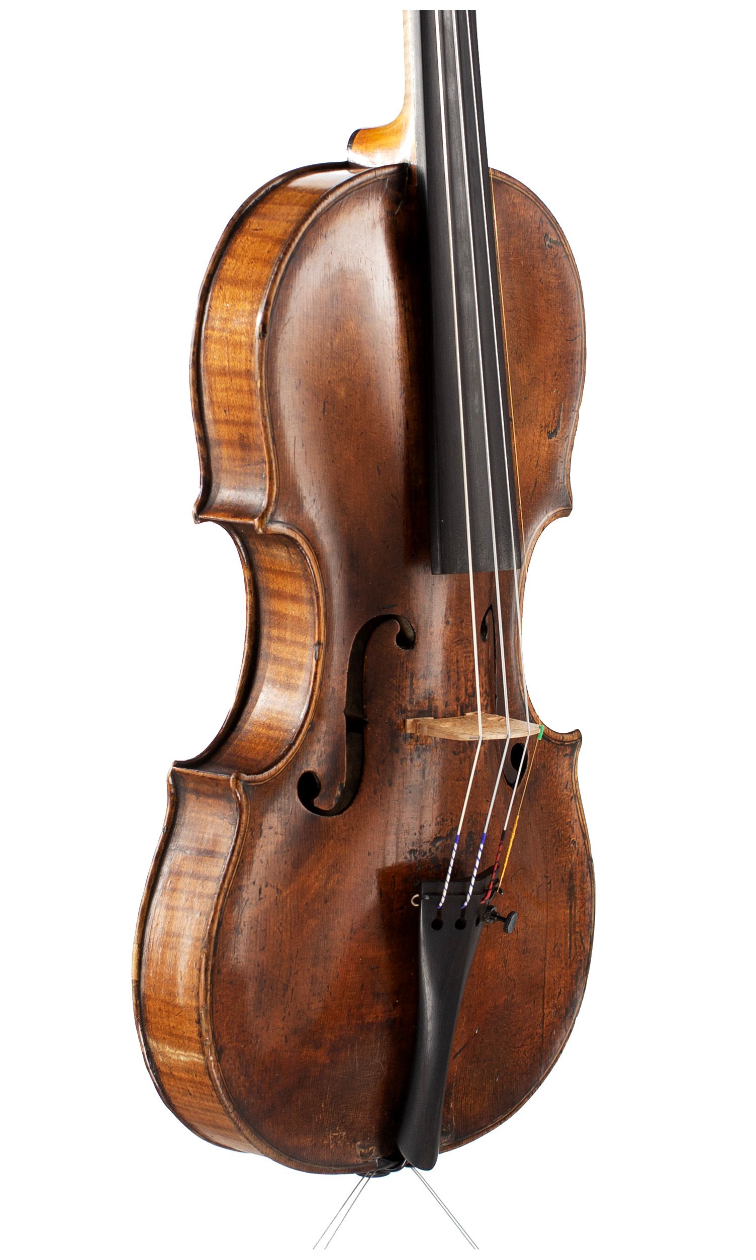 Violin by Richard Duke, London, circa 1760 — angled view, 50°