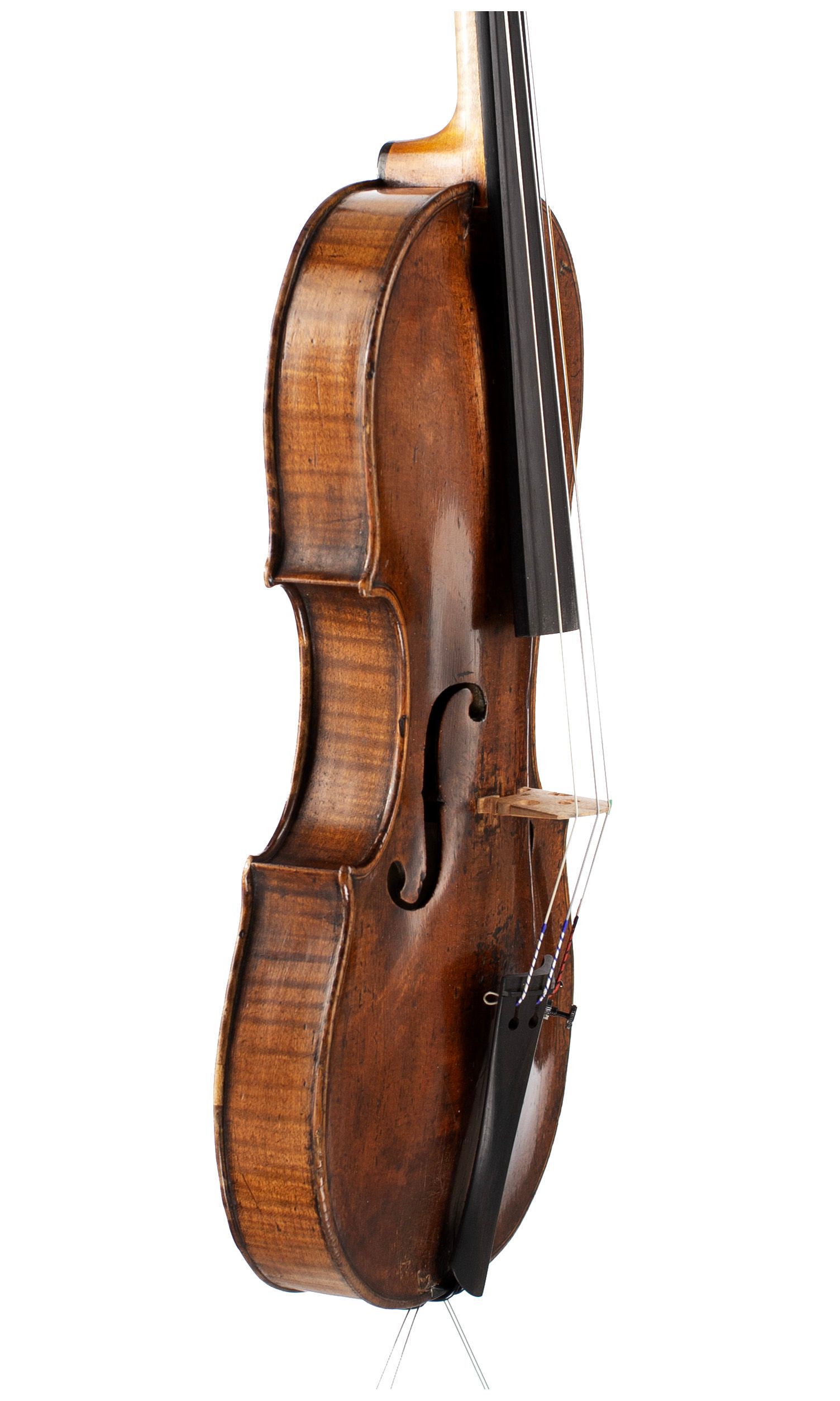 Violin by Richard Duke, London, circa 1760 — angled view, 70°