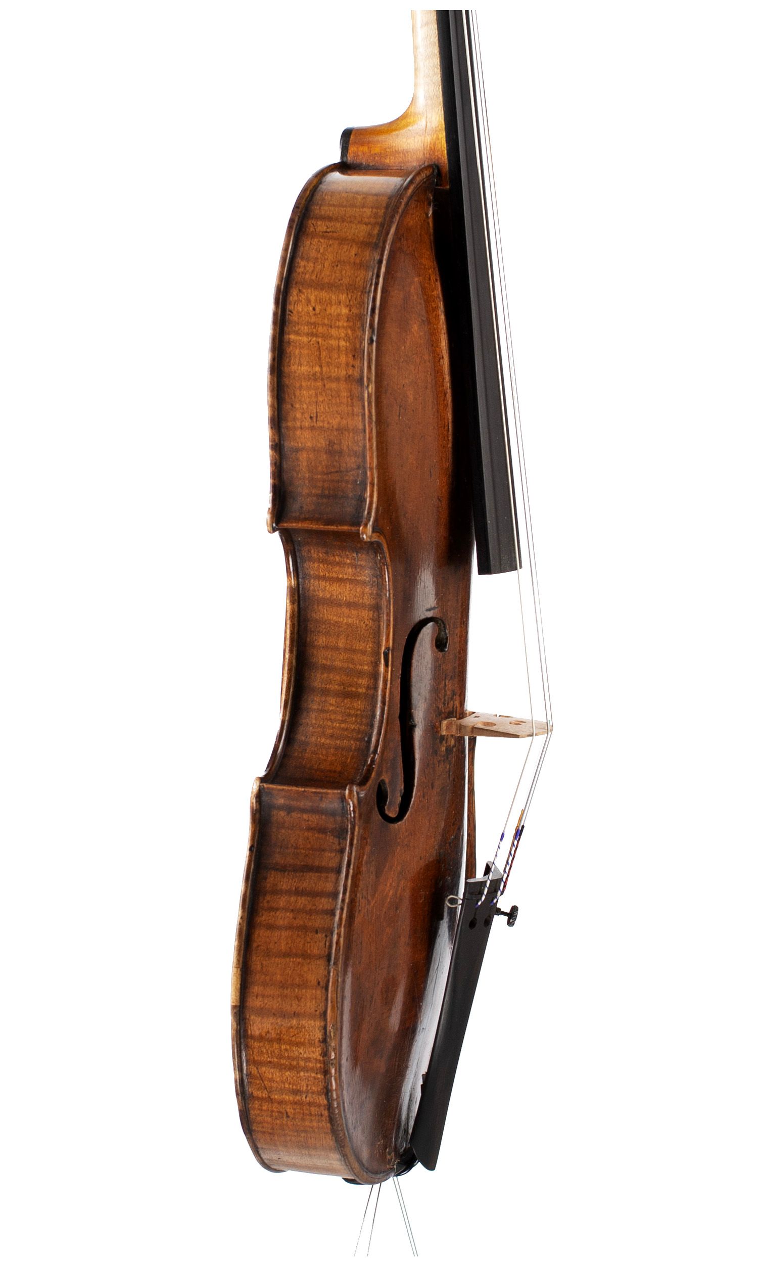 Violin by Richard Duke, London, circa 1760 — angled view, 80°