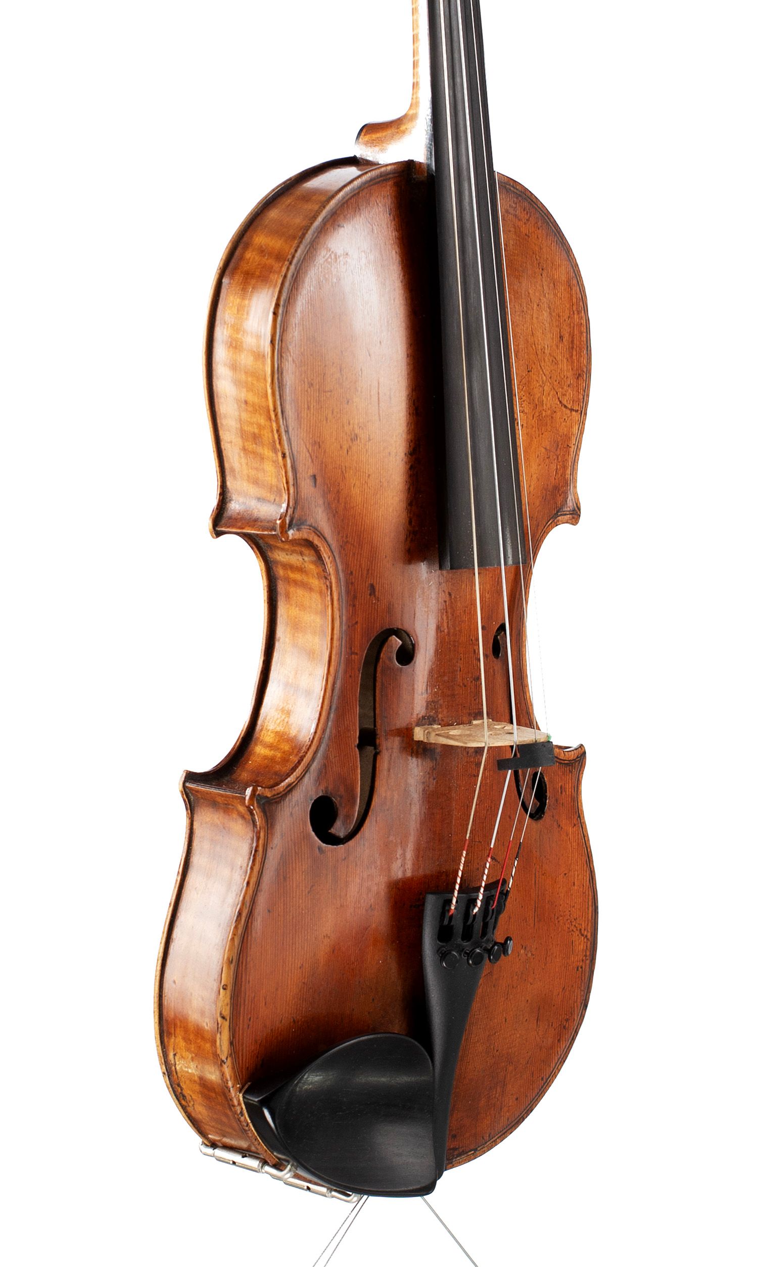 A violin by Pasquale Ventepane, Naples, circa 1850 — angled view, 50°