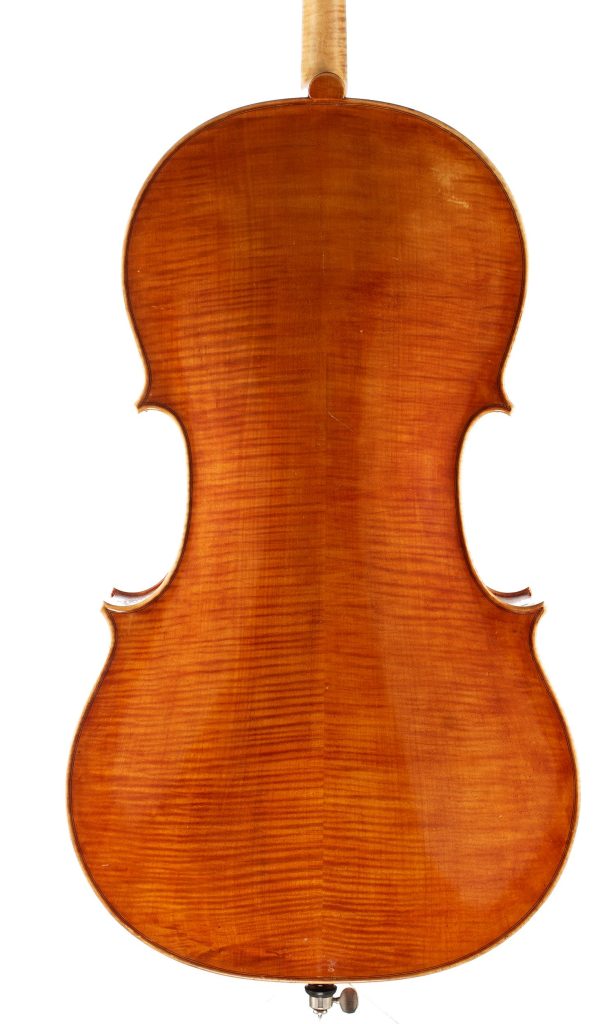 Cello by G. B. Morassi, Cremona, 1972 — back