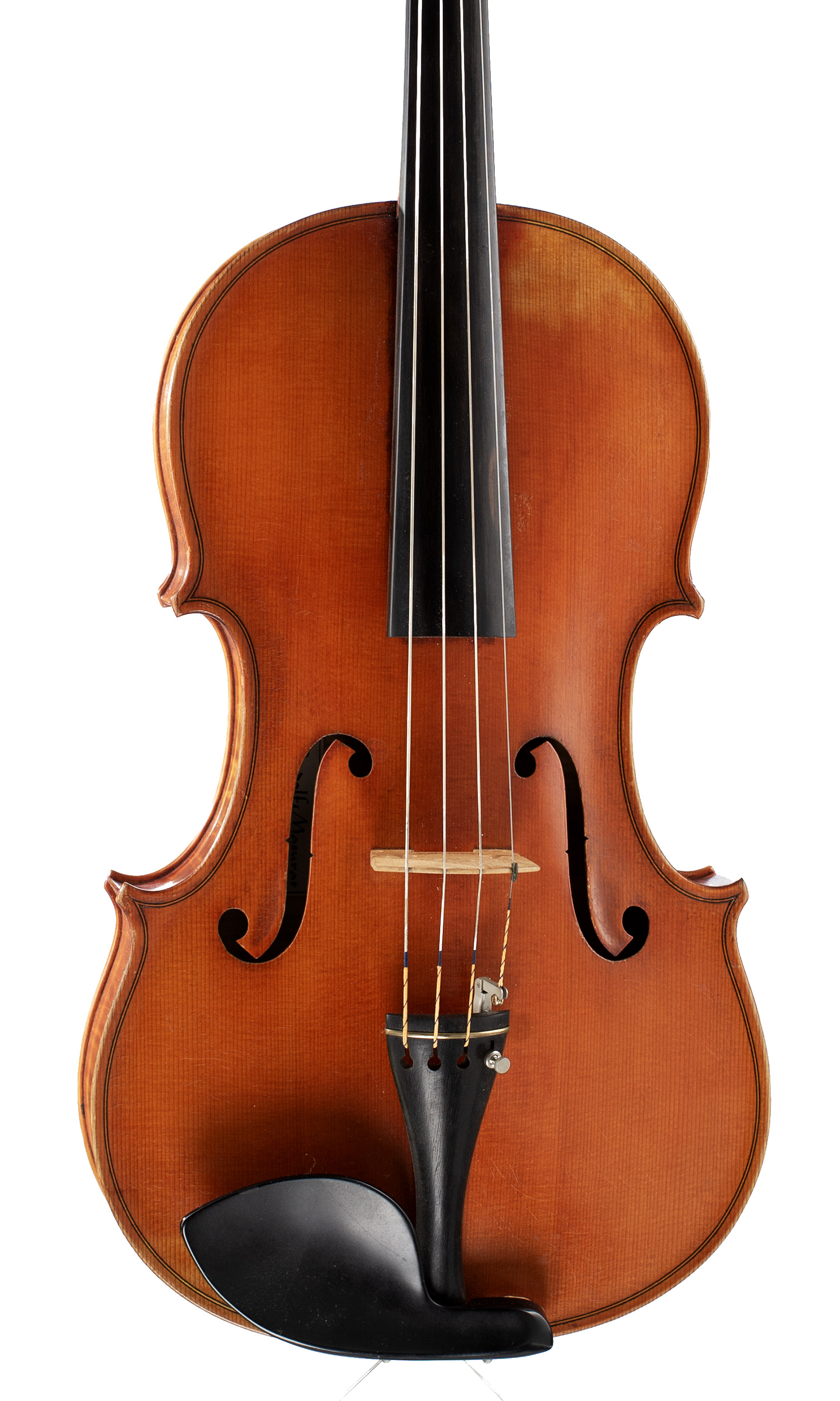 A viola by Rudolf Masurat, Lübeck, 1987 — angled view, 10°