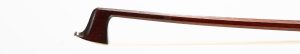 A gold-mounted viola bow by S. E. Bristow — head and frog