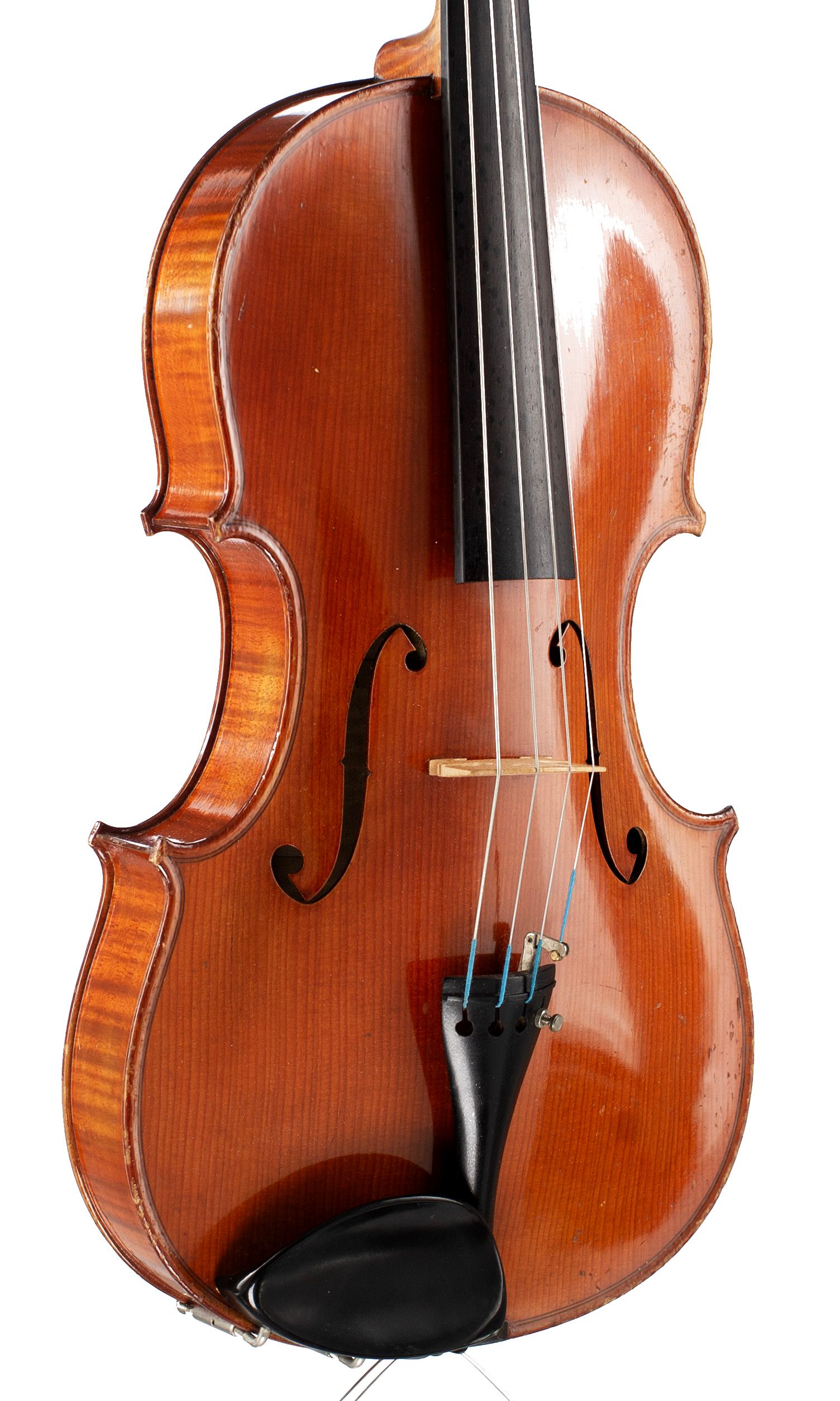 Viola by René Morizot, Mirecourt, 1967 — angled view, 30°