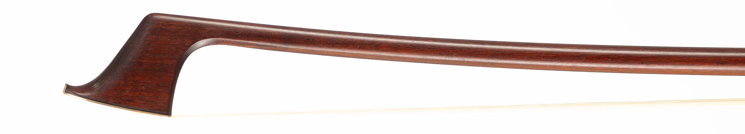 A gold-mounted cello bow by John Clutterbuck, Bicester, circa 1970 — head