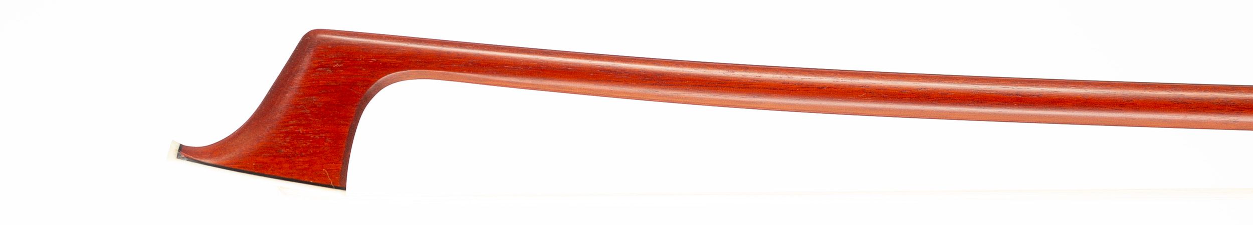 A silver-mounted cello bow by John Clutterbuck, Bicester, circa 1970 — head