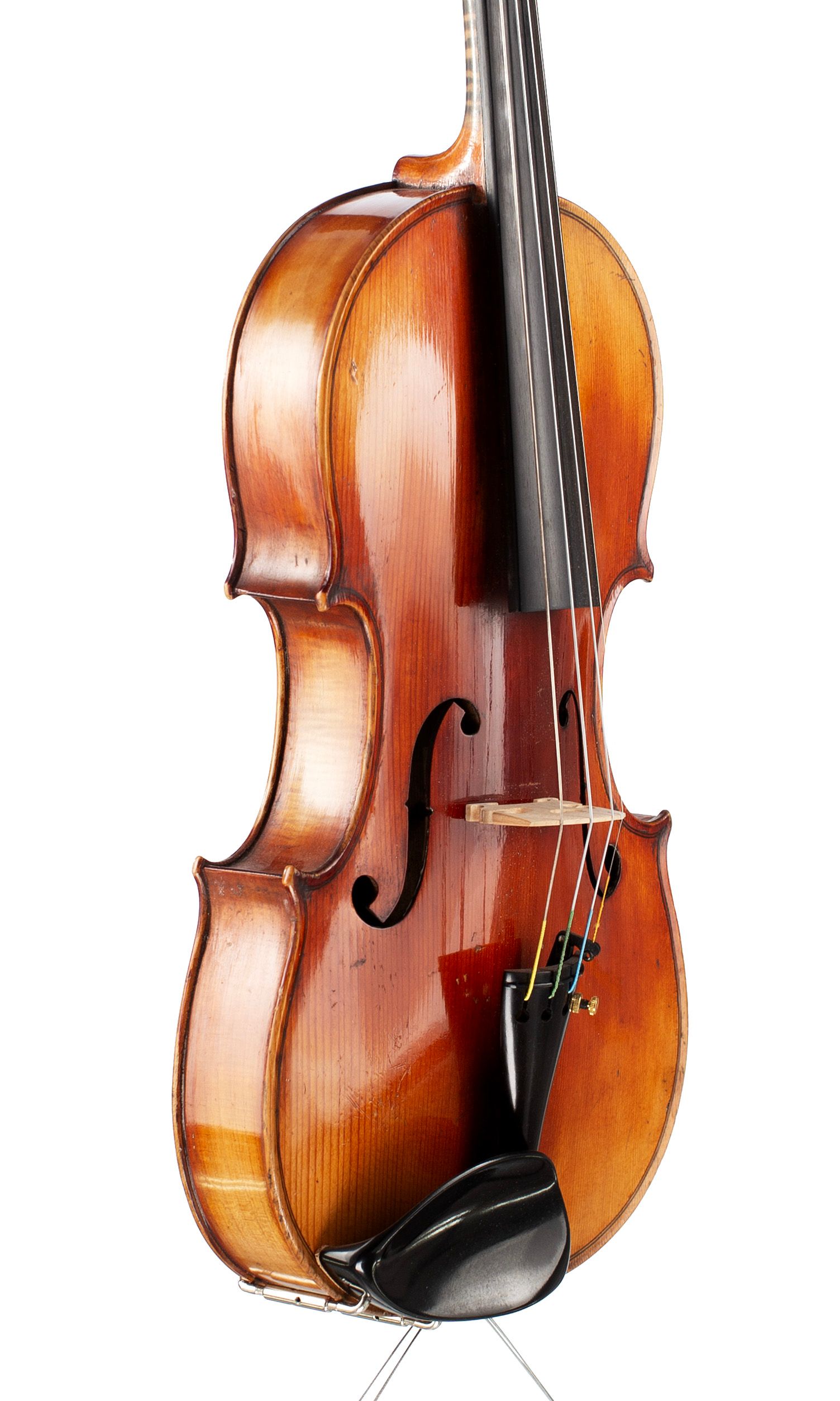 Violin, Workshop of Jérôme Thibouville-Lamy, Mirecourt, circa 1920 — angled view, 50°