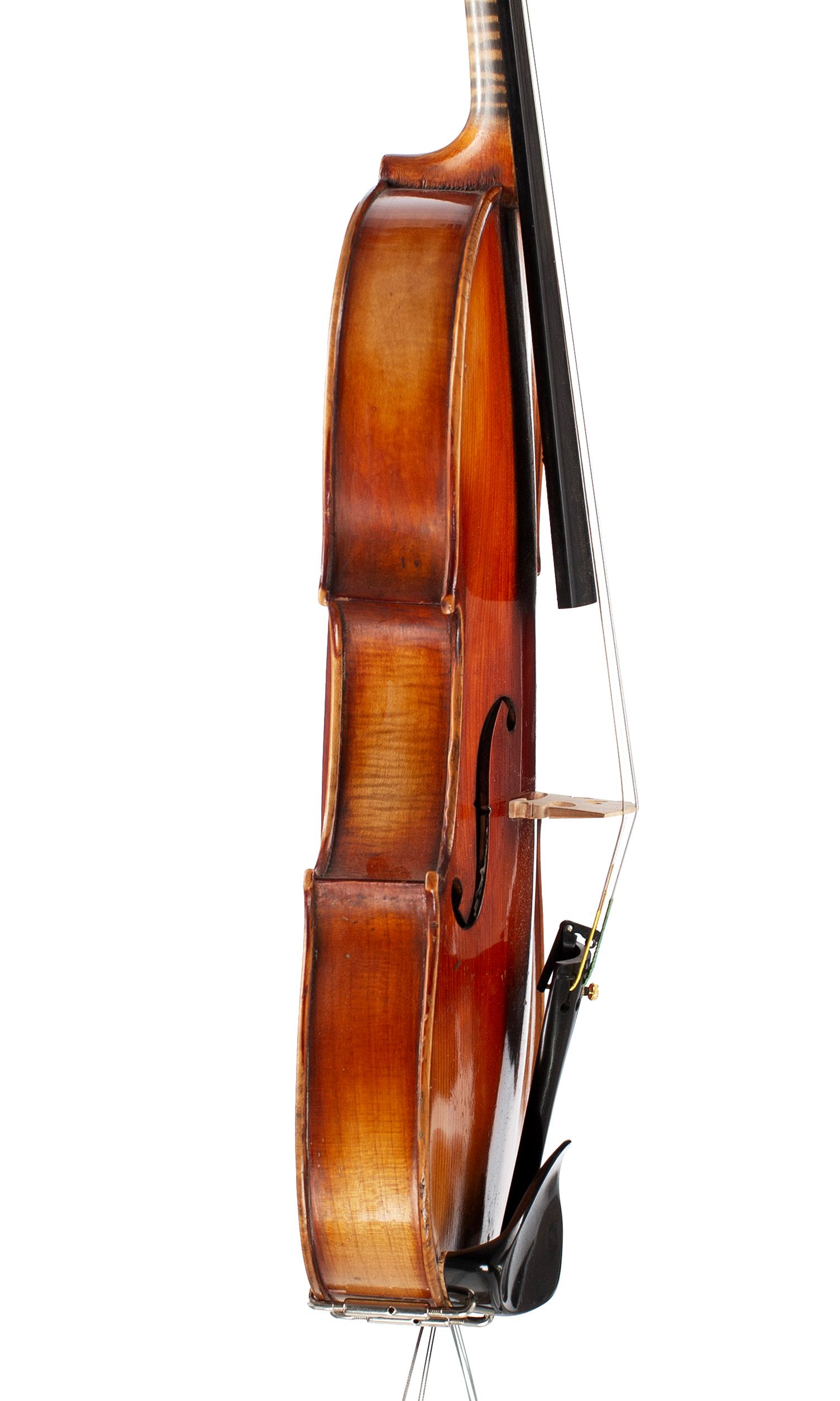 Violin, Workshop of Jérôme Thibouville-Lamy, Mirecourt, circa 1920 — angled view, 80°
