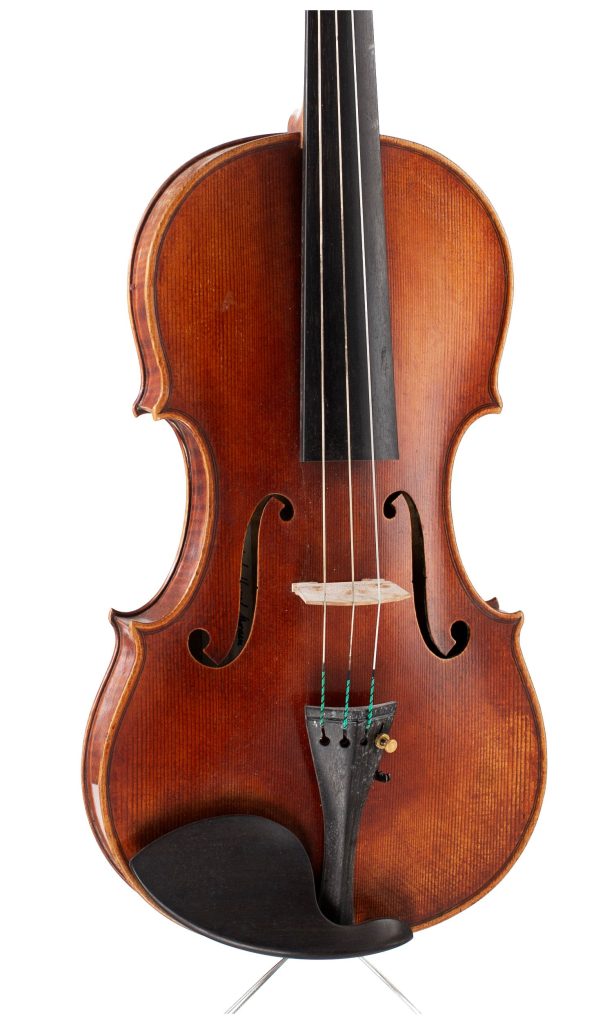 A violin by Thomas Meuwissen, Brussels, 2007 — angled view, 20°