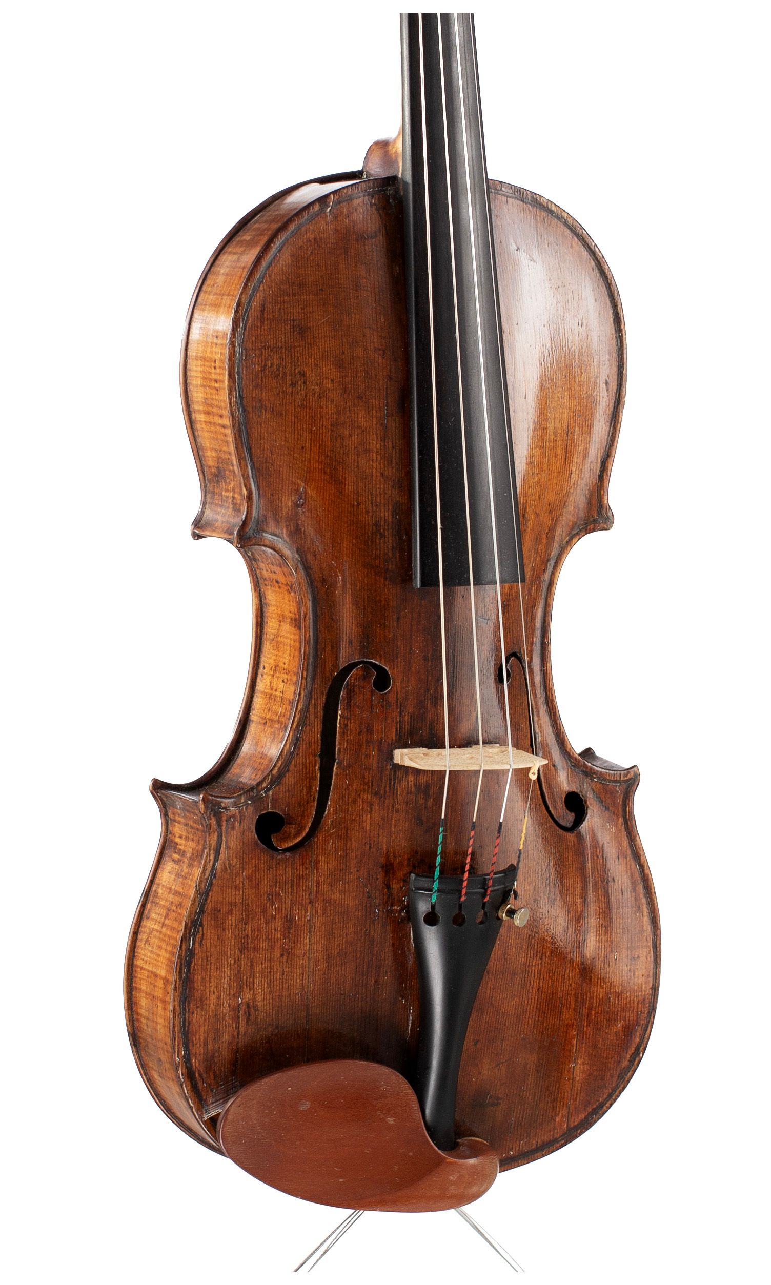Violin, Circle of Antonio Ungarini, Marchi Region, circa 1790 — angled view, 30°