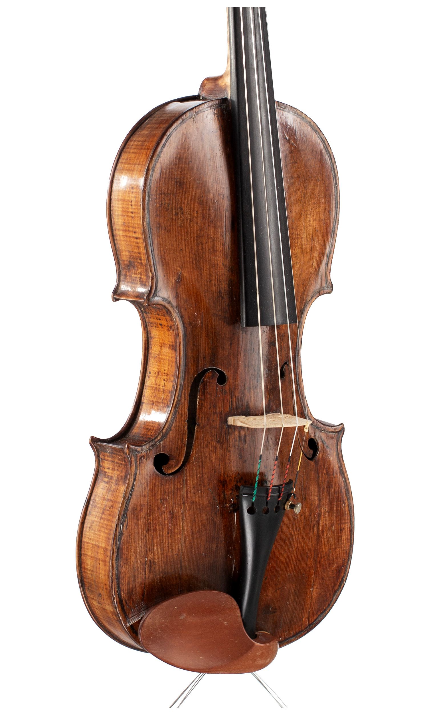 Violin, Circle of Antonio Ungarini, Marchi Region, circa 1790 — angled view, 40°