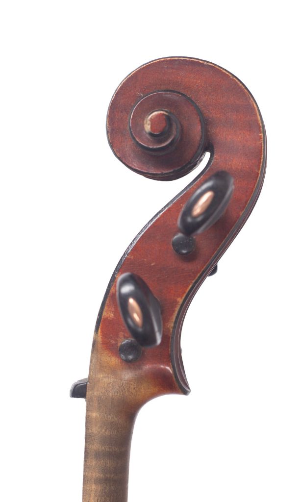 Violin by Gand & Bernardel, Paris, 1878 — scroll