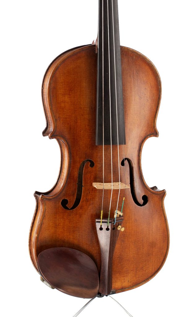 A violin by Constantinus Celani, Ascoli in Piceno, 1928 — angled view, 20°